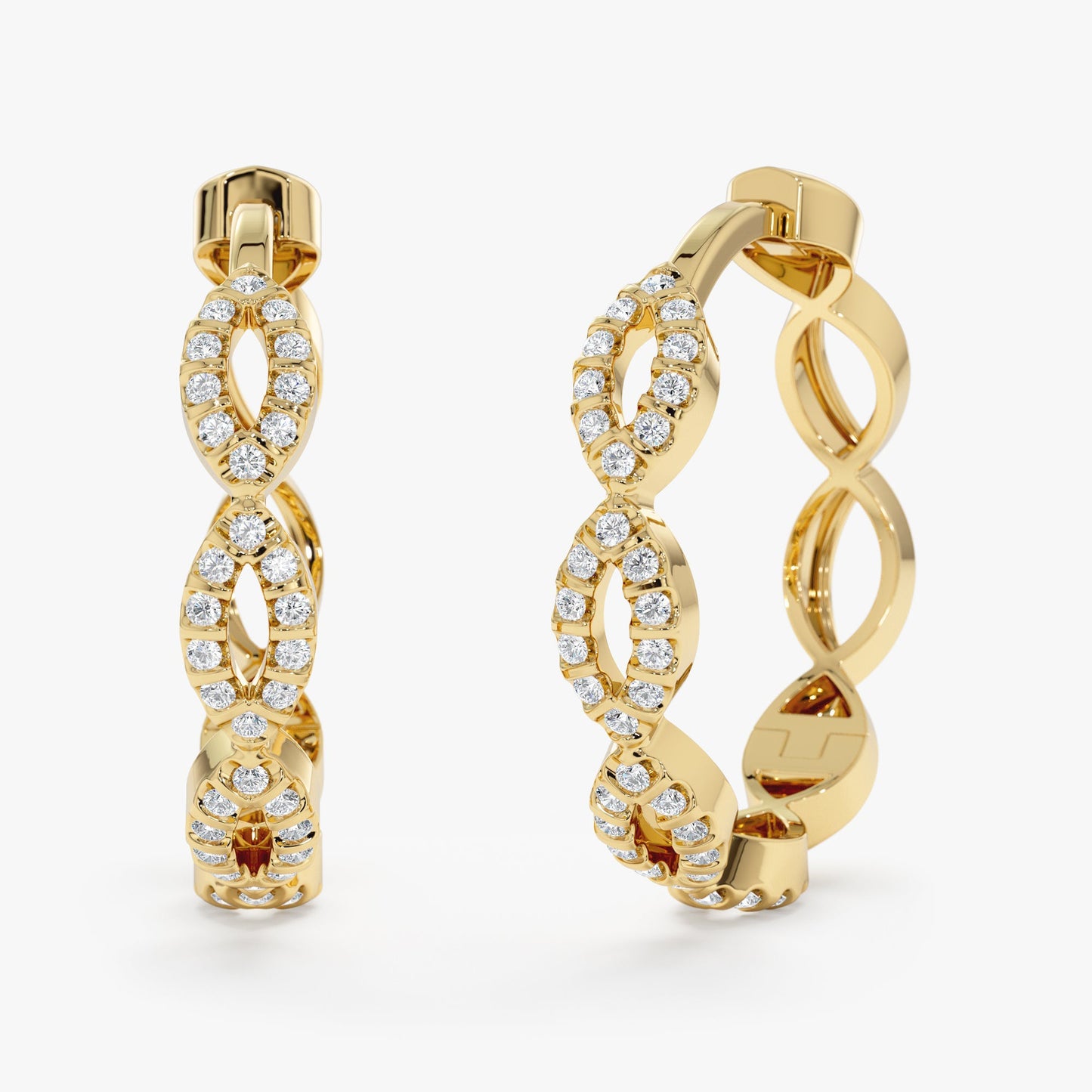 Diamond Paved Infinity Loop Earring, Lottie - Geum Jewels