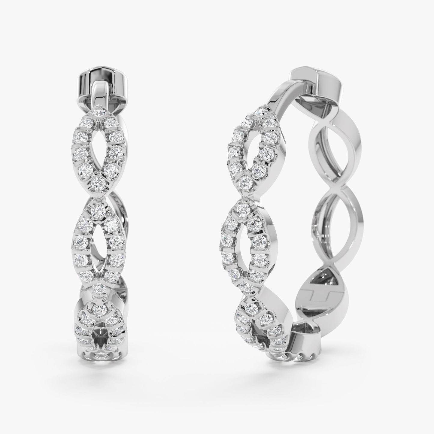 Diamond Paved Infinity Loop Earring, Lottie - Geum Jewels