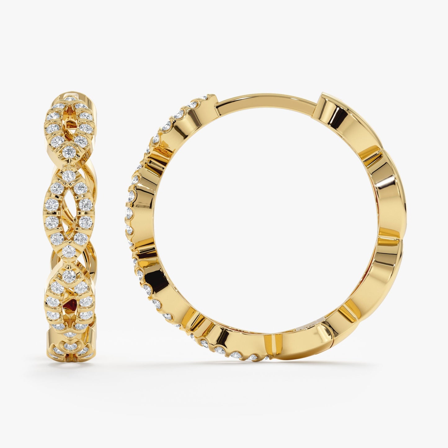 Diamond Paved Infinity Loop Earring, Lottie - Geum Jewels