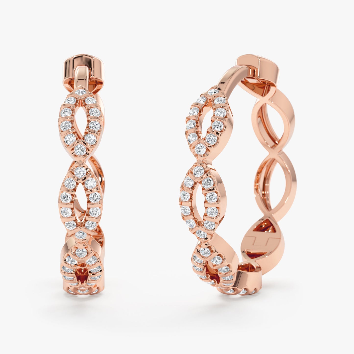 Diamond Paved Infinity Loop Earring, Lottie - Geum Jewels