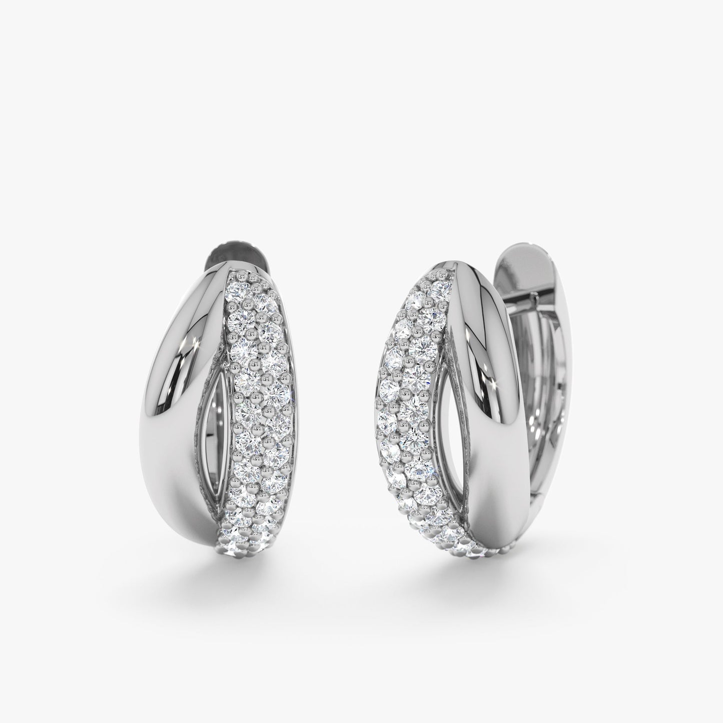 Double Diamond Huggies, Kaede - Geum Jewels