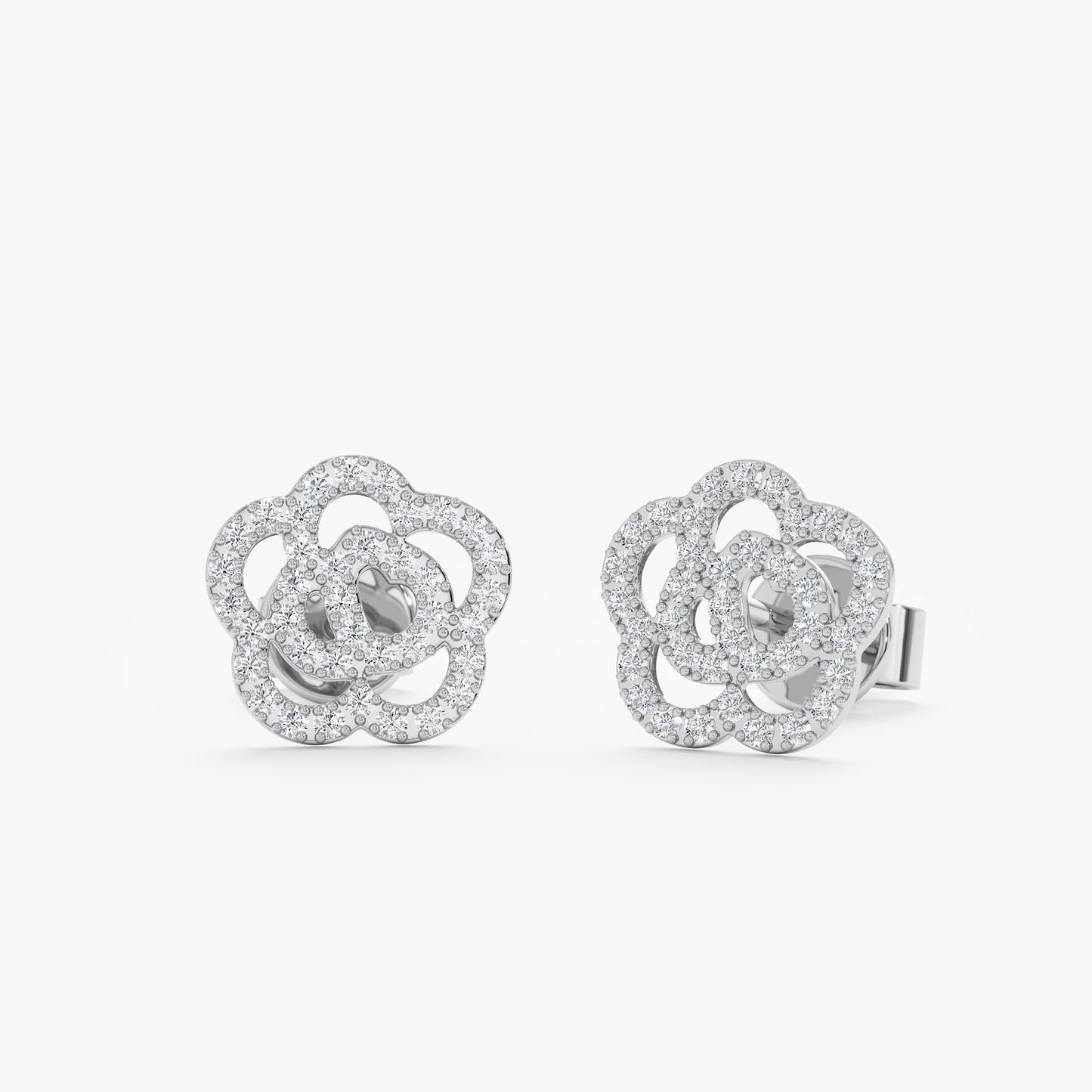 Diamond Rose Studs, Magnolia - Geum Jewels