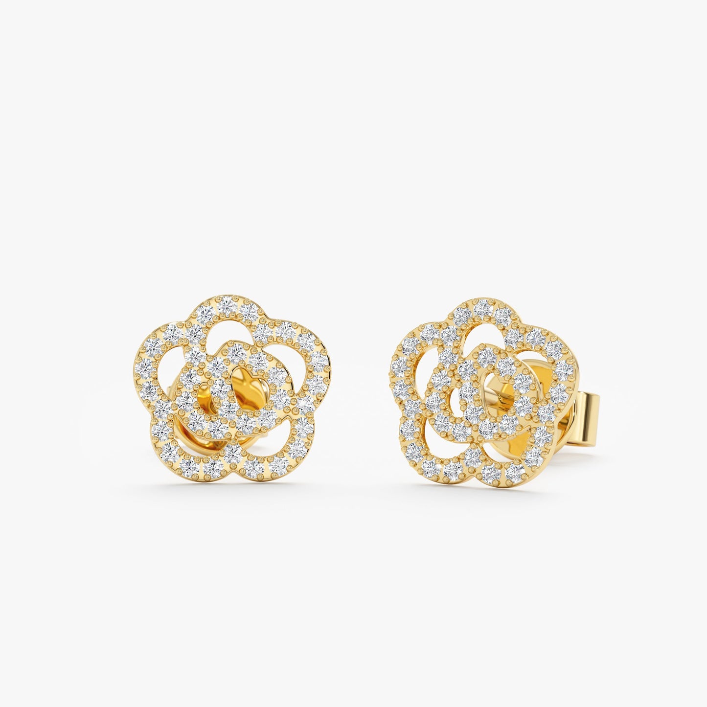 Diamond Rose Studs, Magnolia - Geum Jewels