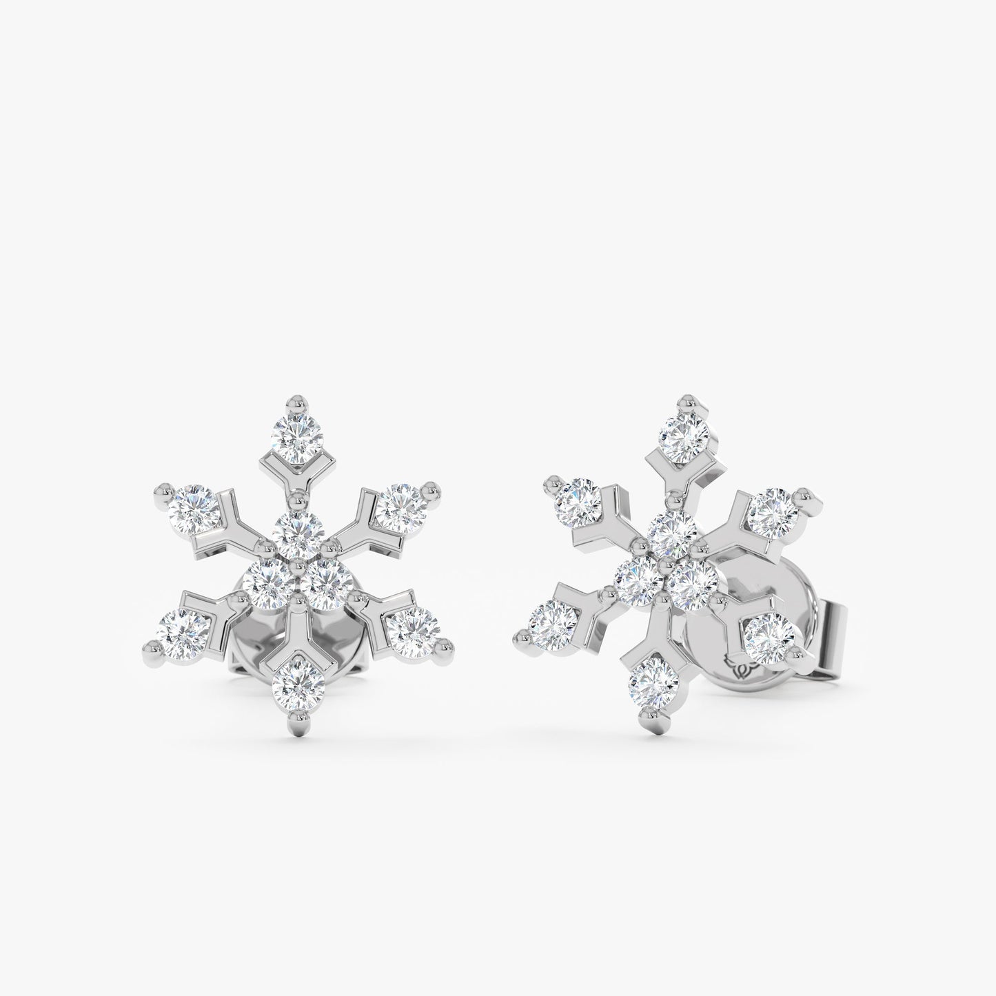 Diamond Snowflake Stud Earrings, Chaya - Geum Jewels