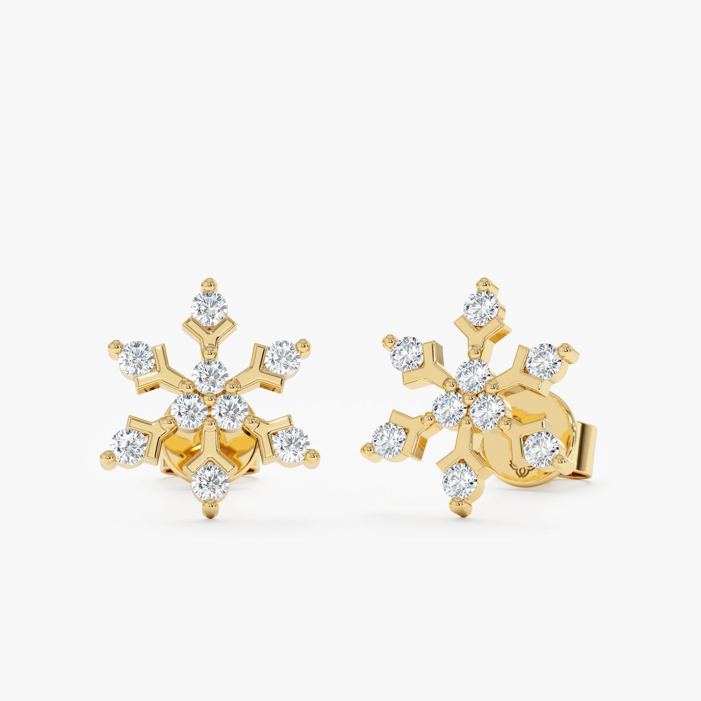 Diamond Snowflake Stud Earrings, Chaya - Geum Jewels