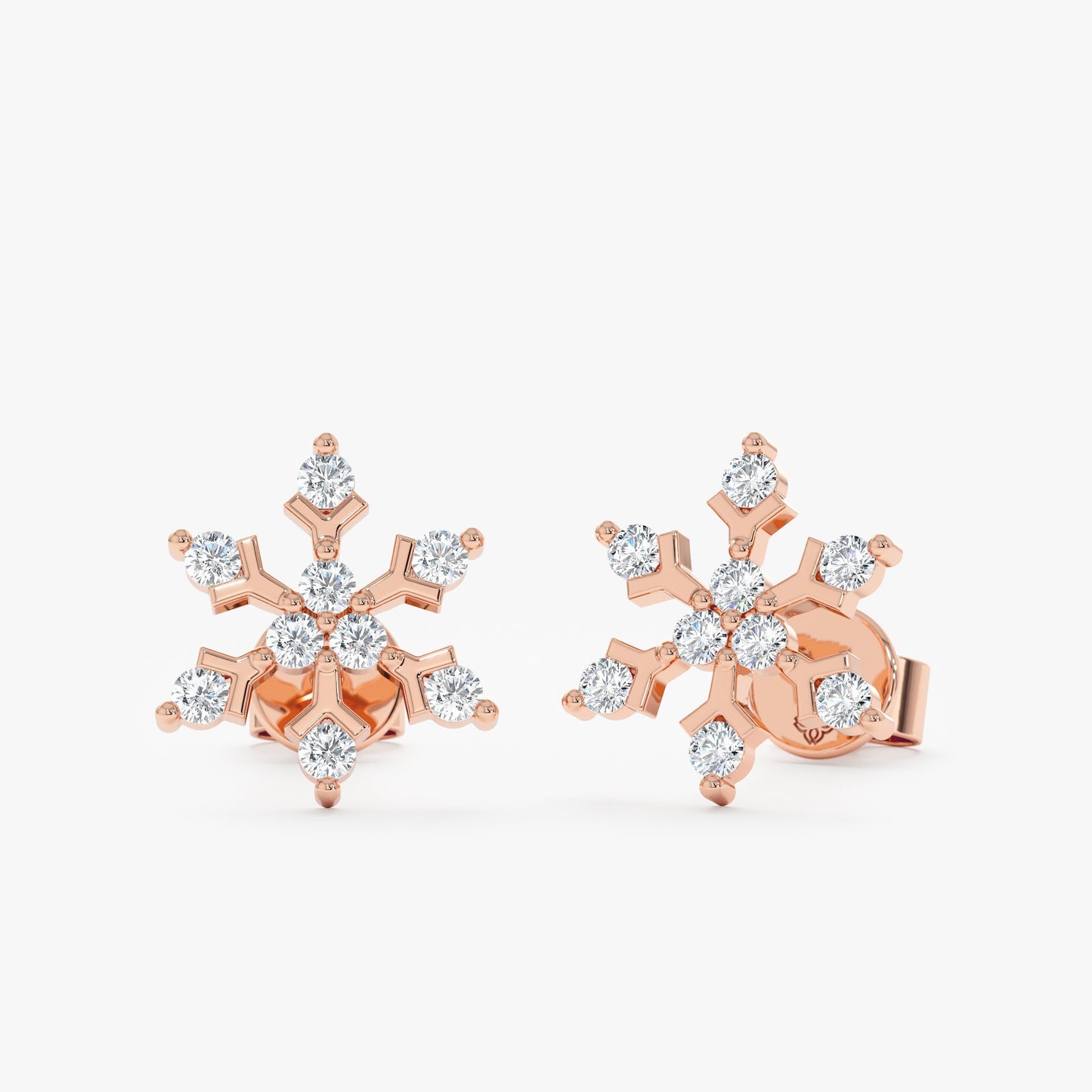 Diamond Snowflake Stud Earrings, Chaya - Geum Jewels
