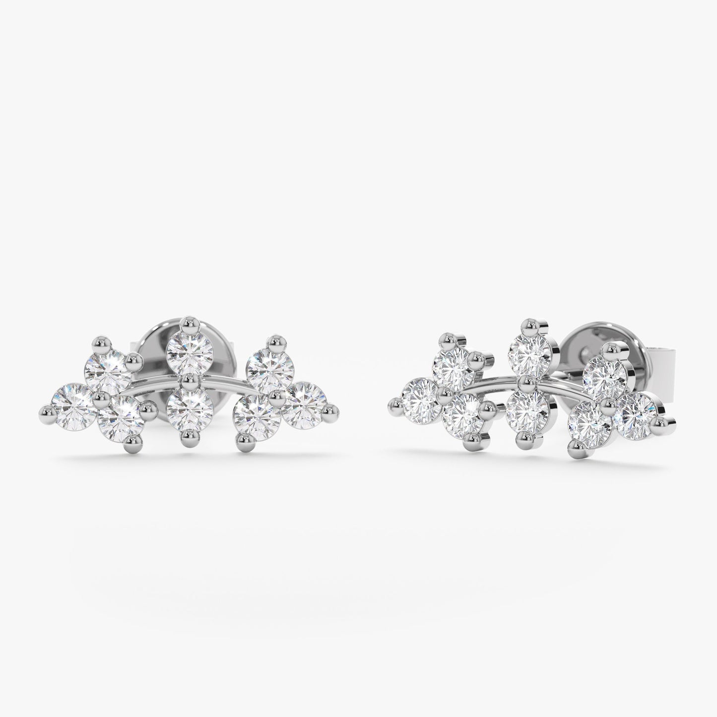 Diamond Vine Ear Climbers Studs, Everleigh - Geum Jewels