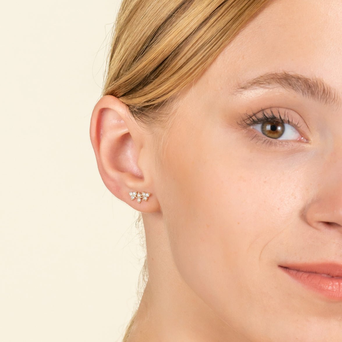 Diamond Vine Ear Climbers Studs, Everleigh - Geum Jewels