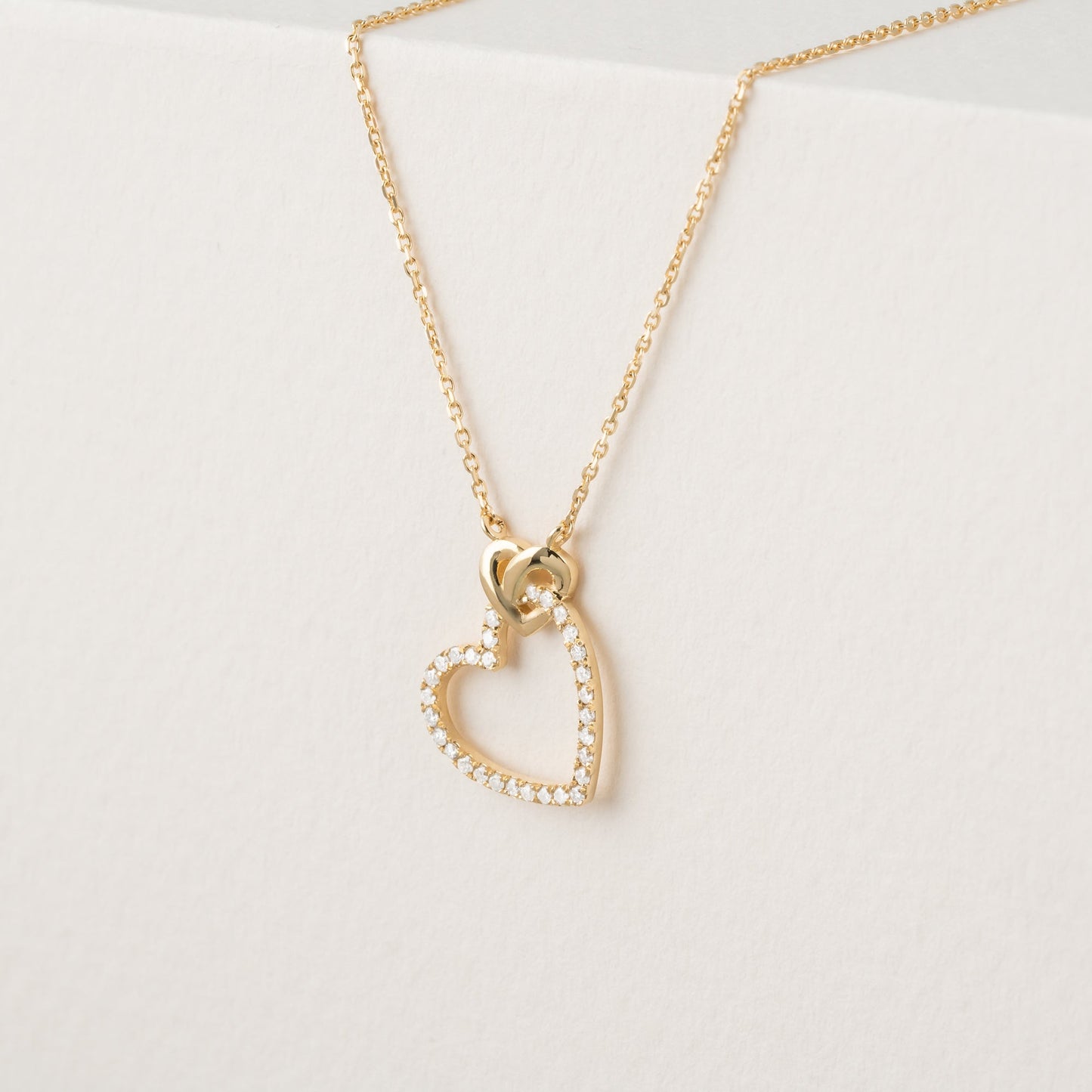 Heart in Heart Diamond Necklace, Lily
