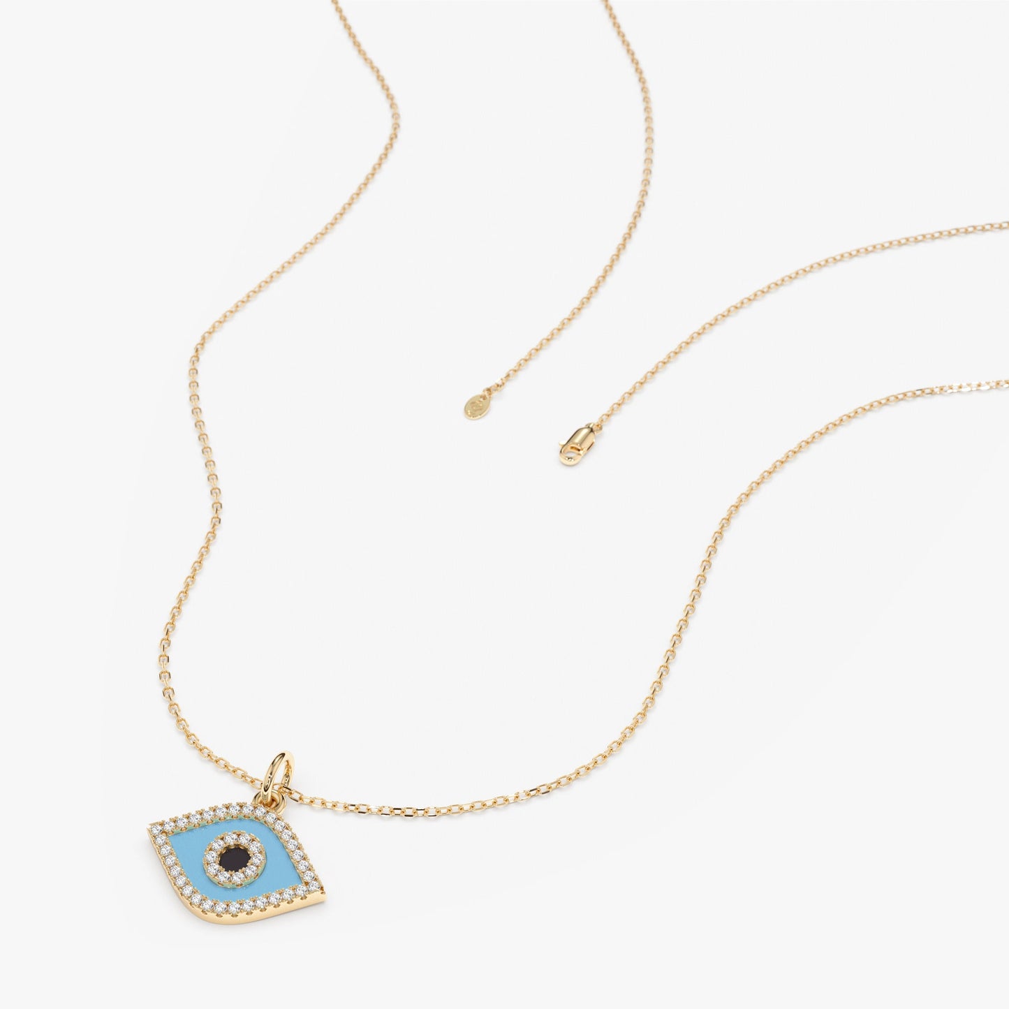 Diamond and Enamel Evil Eye Charm, Lucinda