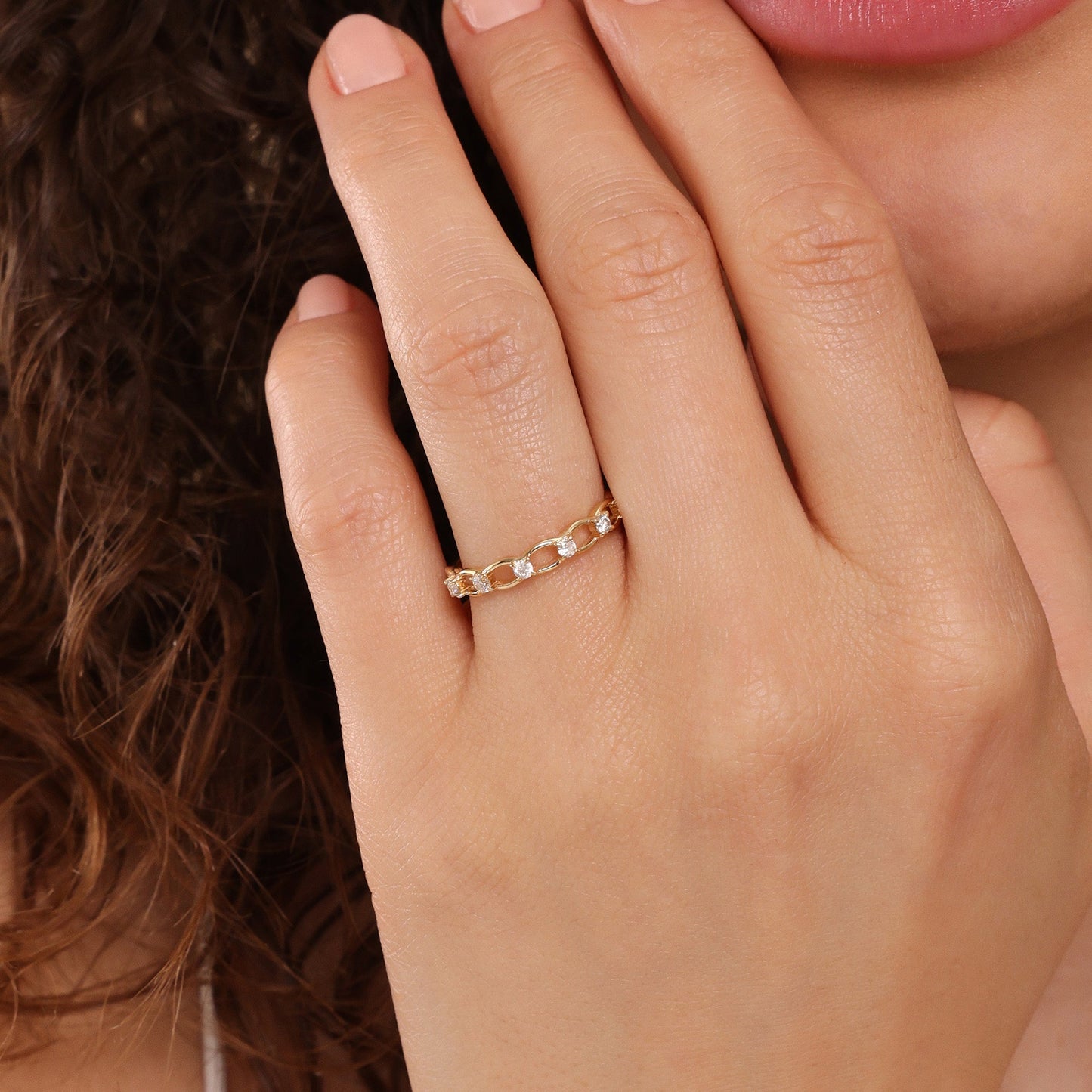 Half Eternity Diamond Chain Ring, Donatella