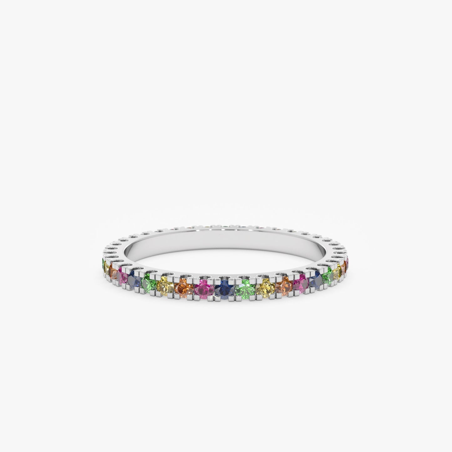 Prong Rainbow Sapphire Eternity Ring, Saoirse - Geum Jewels