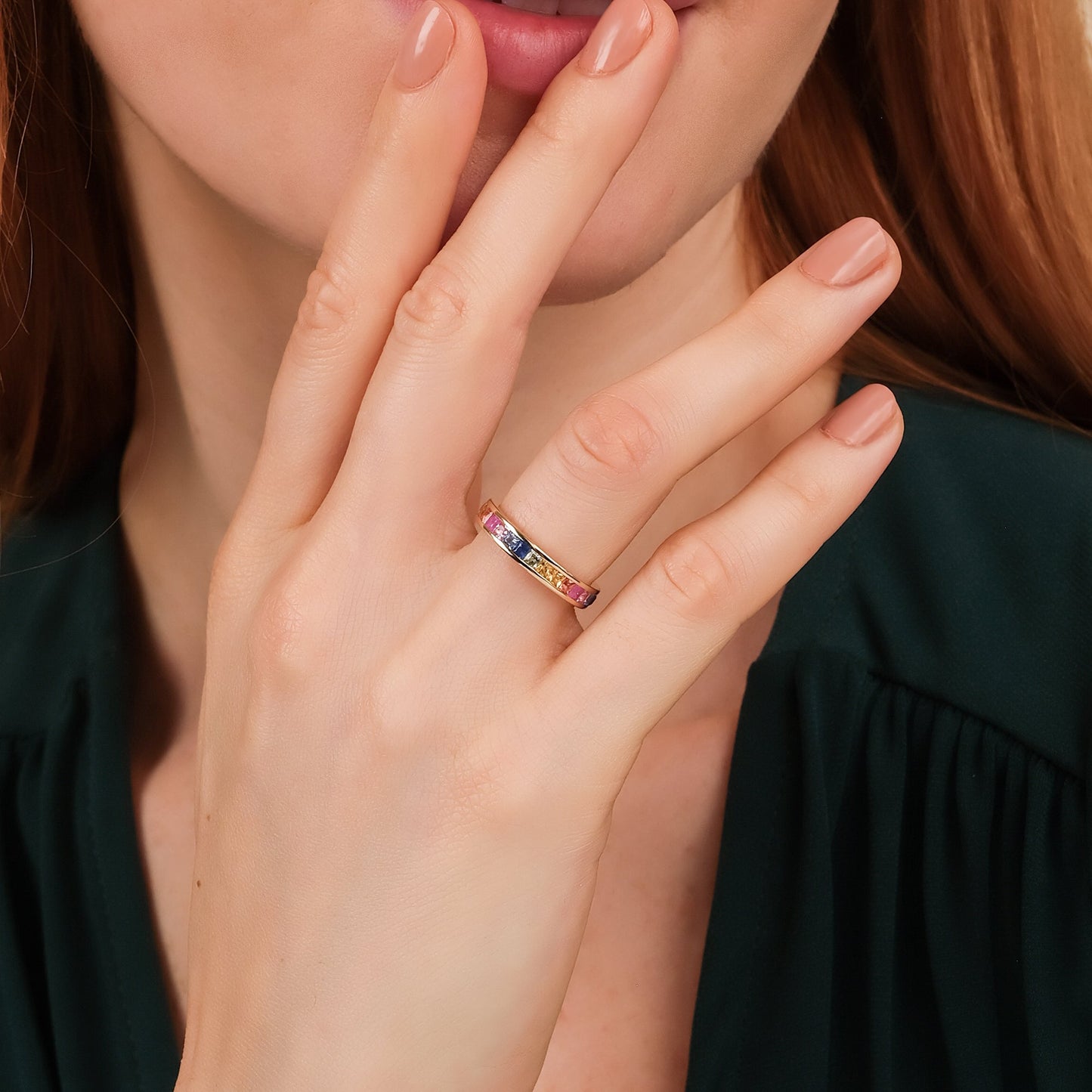 Rainbow Sapphire Eternity Ring, River