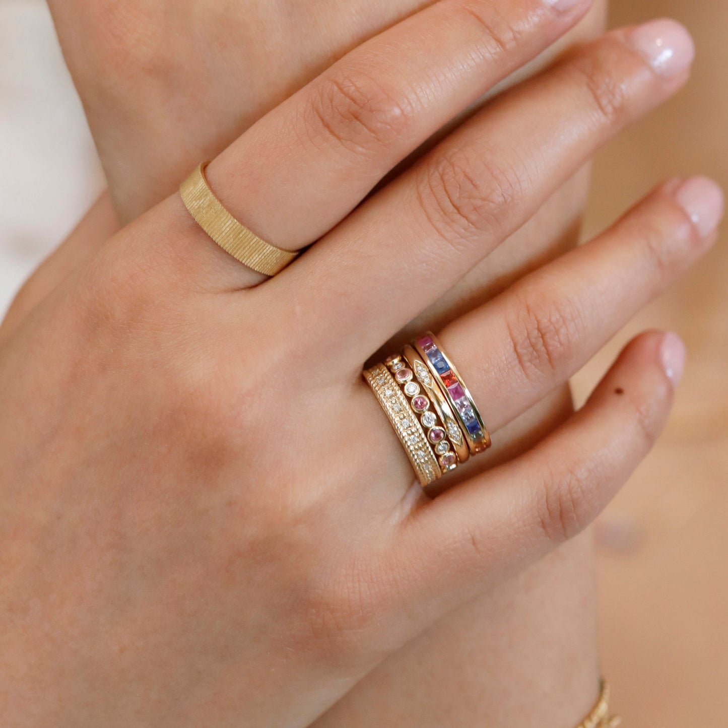 Rainbow Sapphire Eternity Ring, River