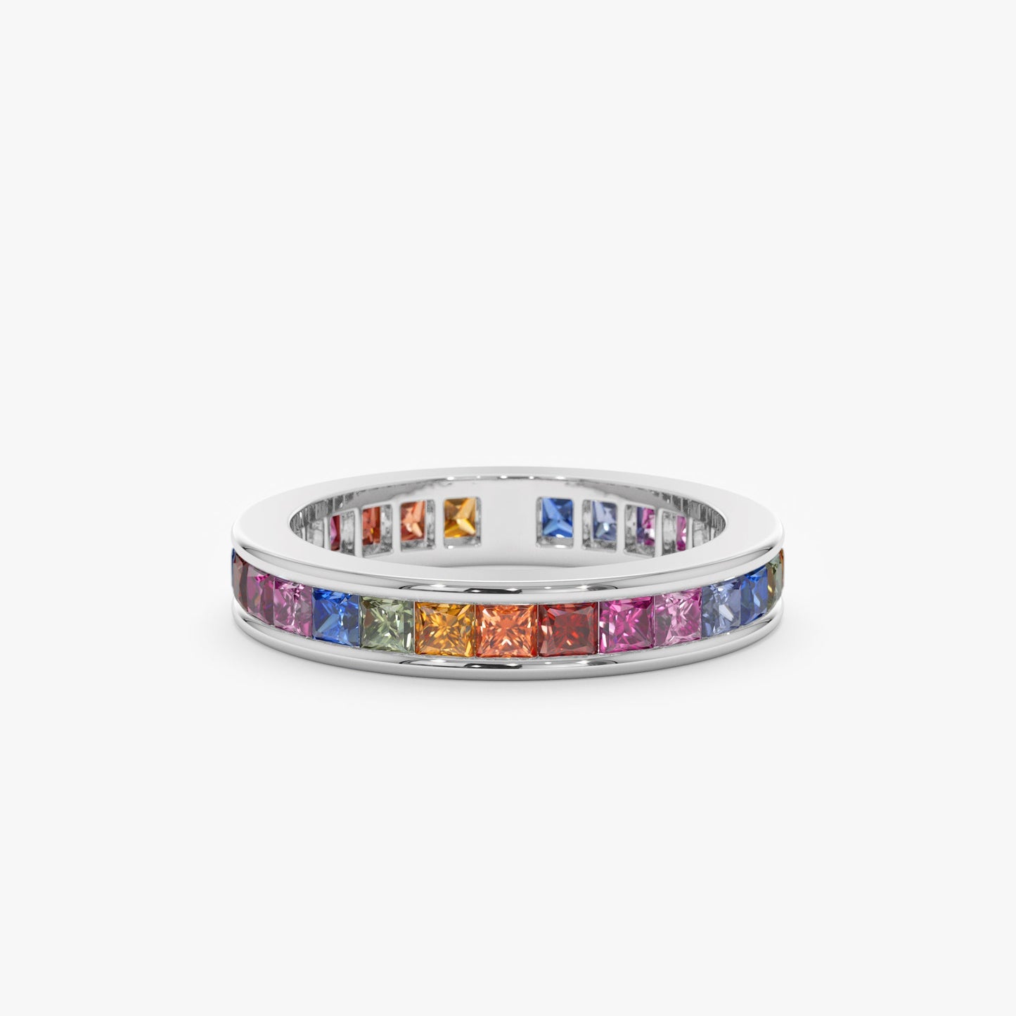 Rainbow Sapphire Eternity Ring, River - Geum Jewels