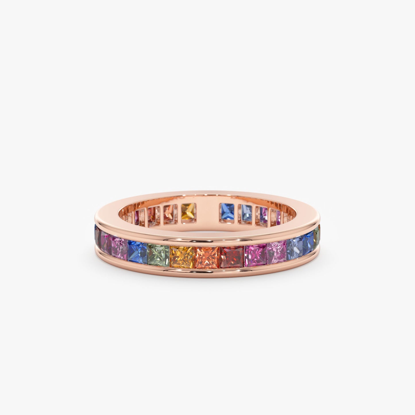 Rainbow Sapphire Eternity Ring, River - Geum Jewels