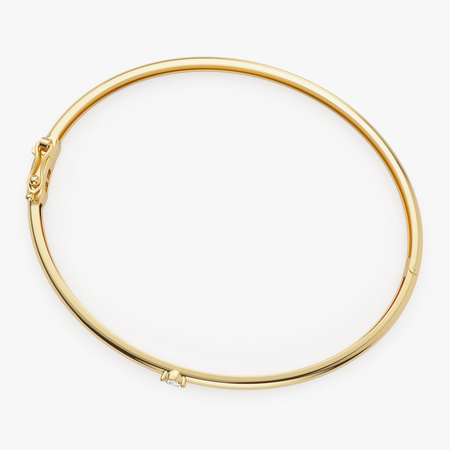 14k Solitaire Diamond Bangle Bracelet 0.10 - 0.30 ctw