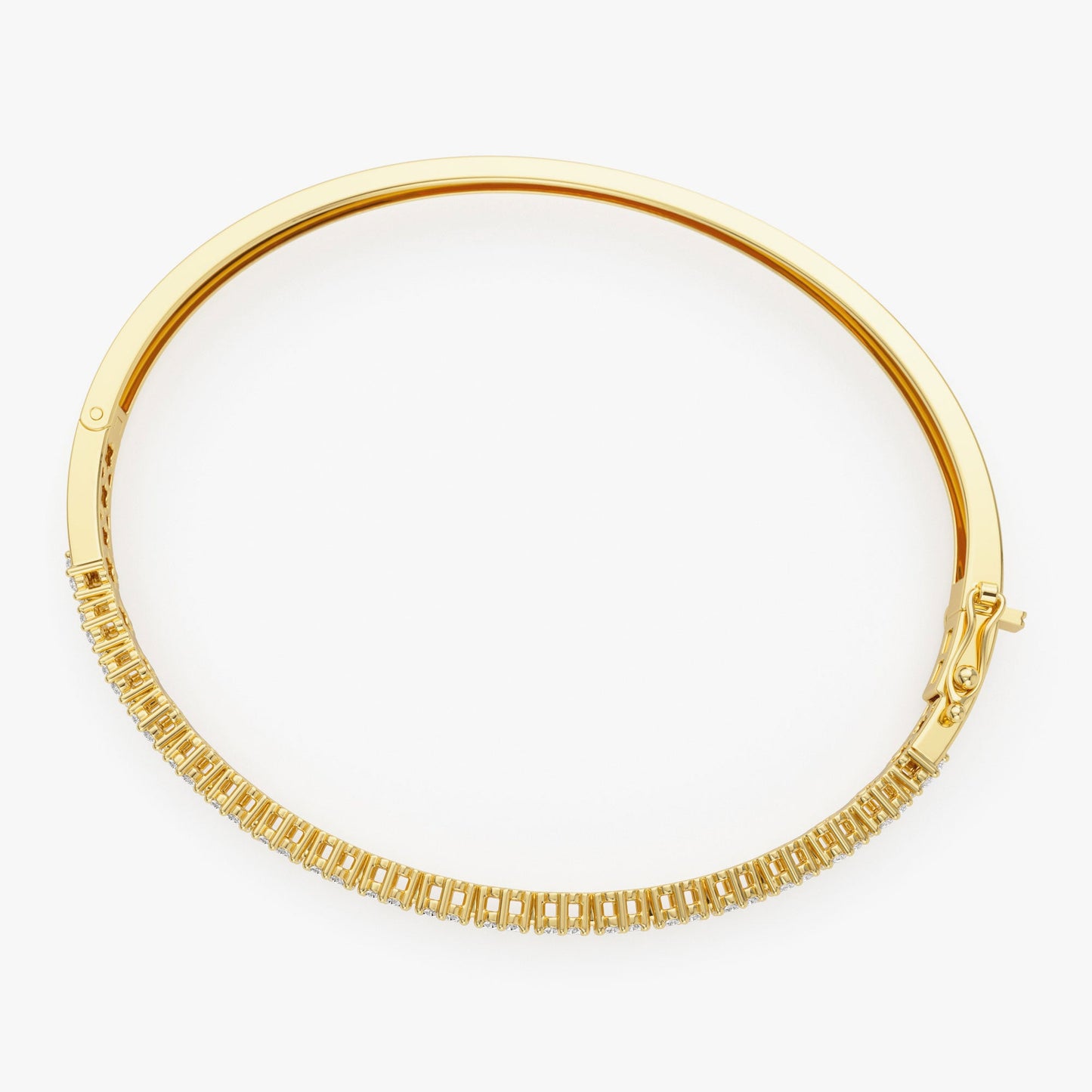 14k 1.15ctw Luxurious Cluster Diamond Bangle