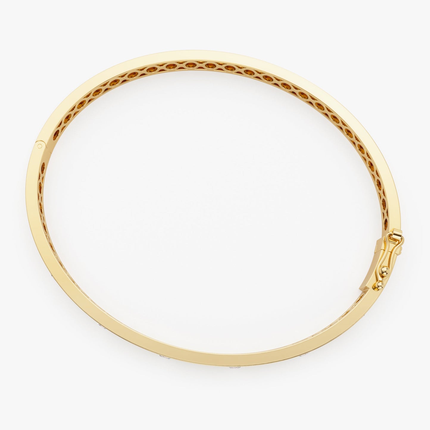 14K 4mm Diamond Bangle Bracelet