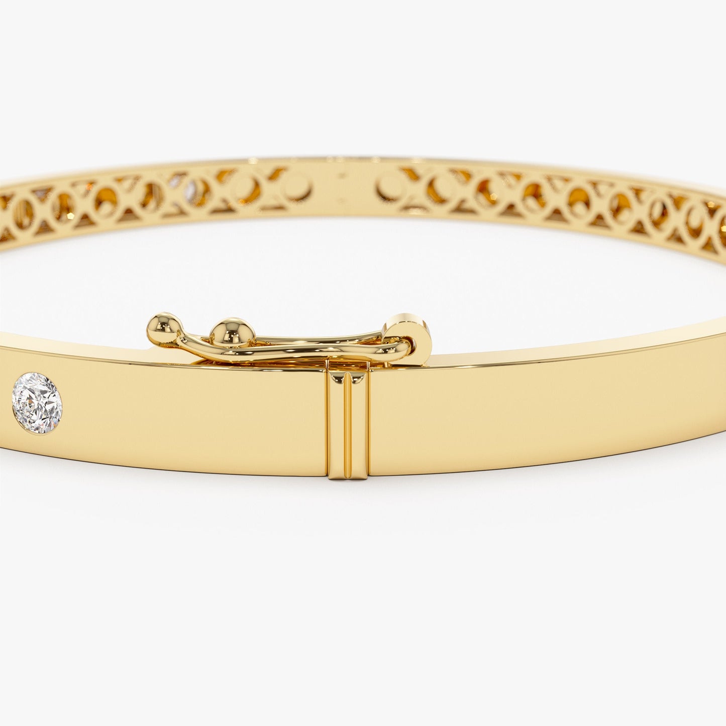 14K 4mm Diamond Bangle Bracelet