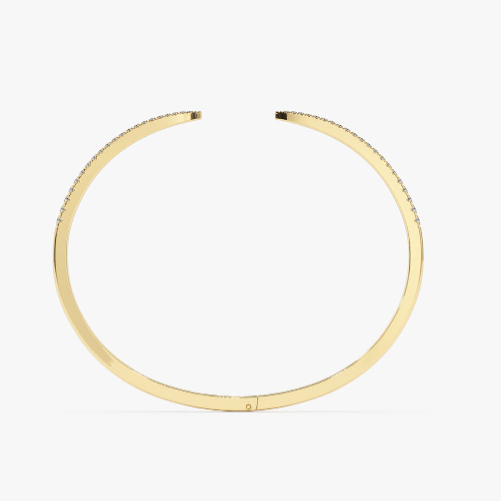 14k Cuff Diamond Bangle Bracelet 0.50 ctw