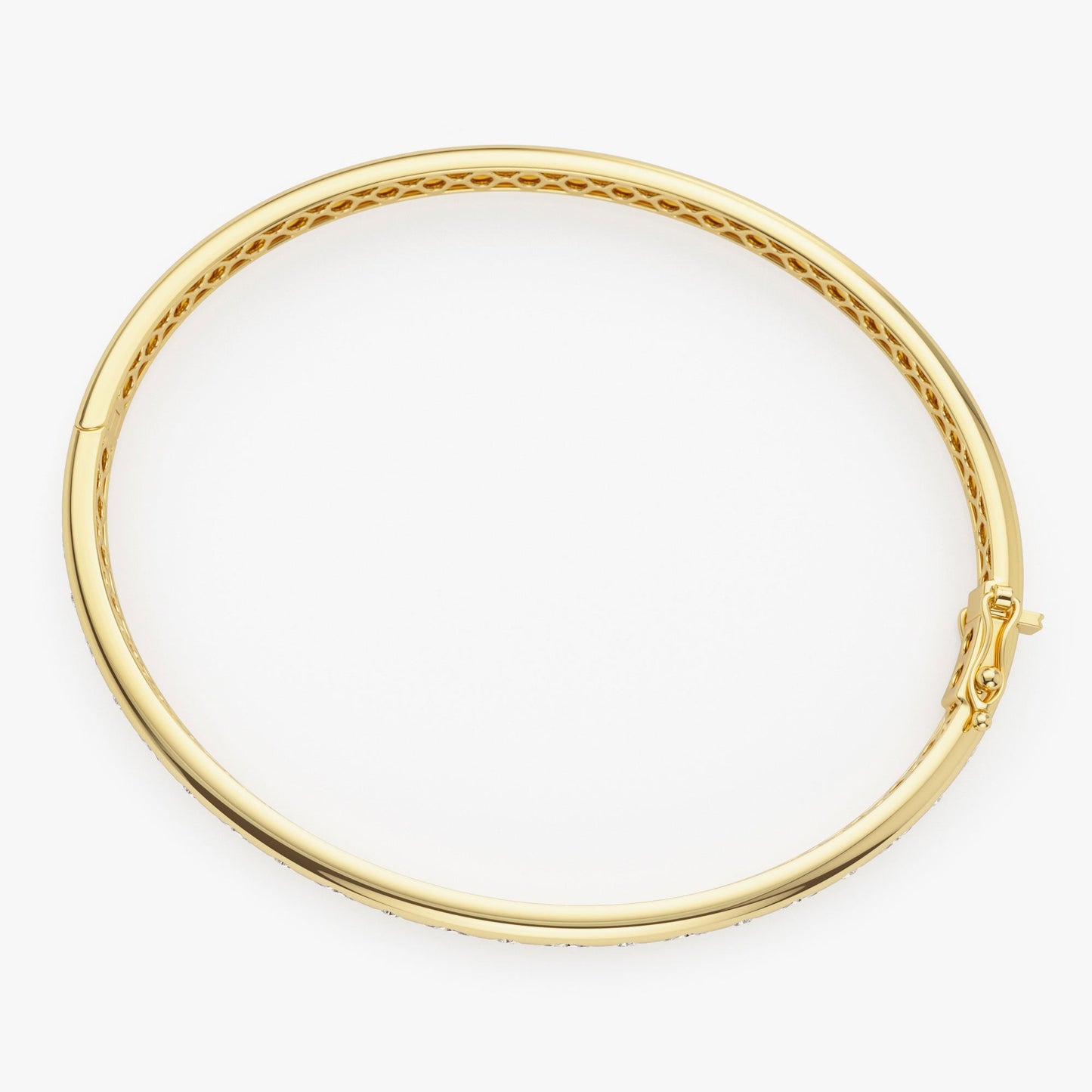 14k Flush Setting Marquise Shaped and Round Diamond Bangle