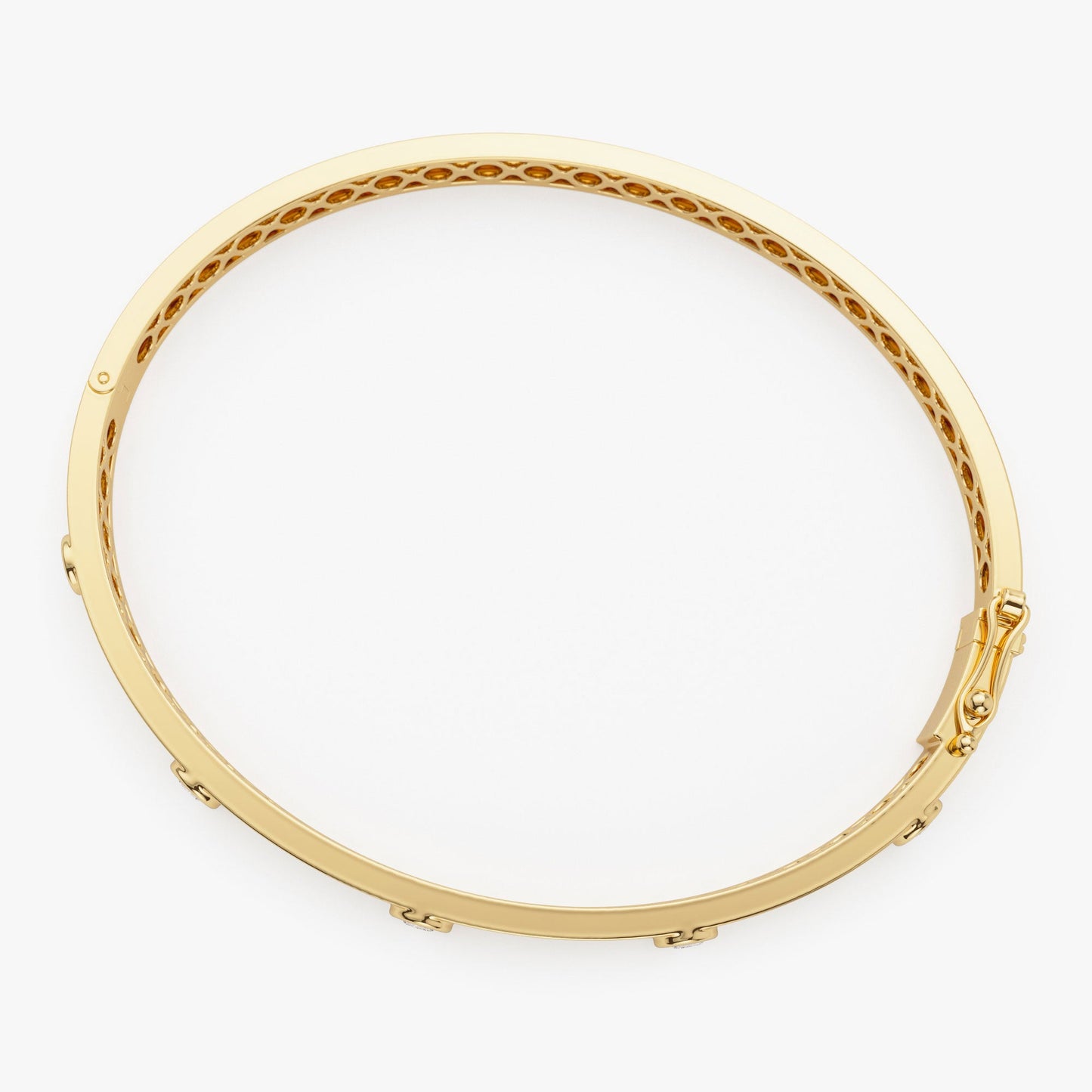 14K Gold 0.50Ct Round Diamond Bangle Bracelet