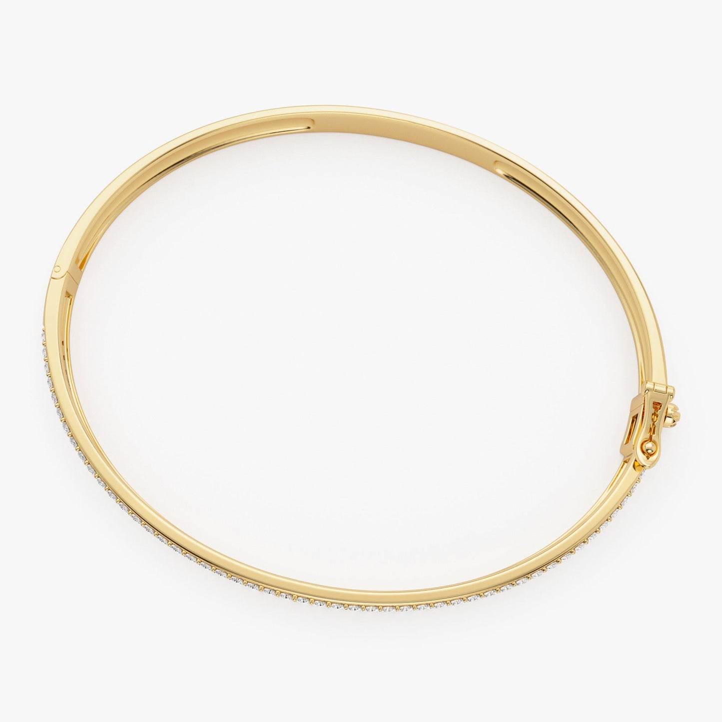 14k Triple Row Statement Diamond Bangle 1.80 Ctw