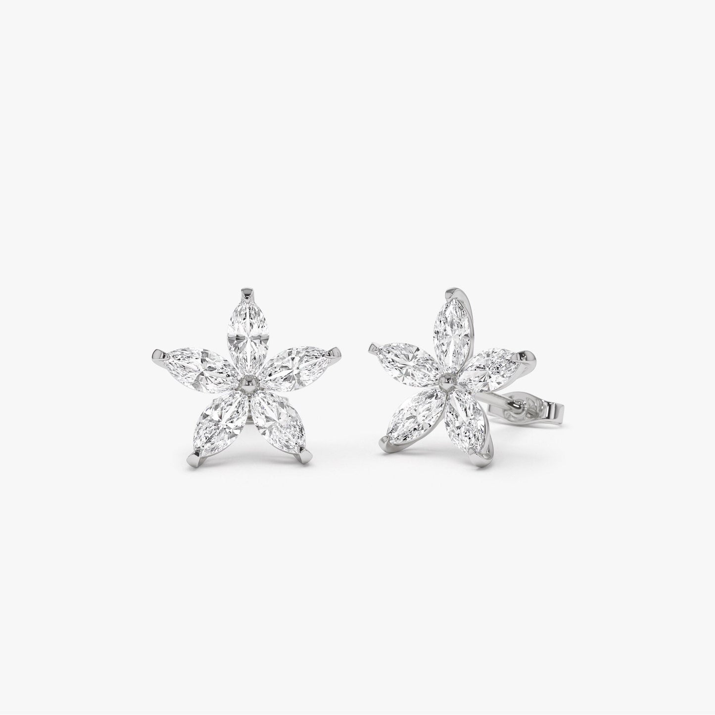 1.45 ctw 14k Marquise Shaped Lab Grown Diamond Floral Studs - Maya - Geum Jewels