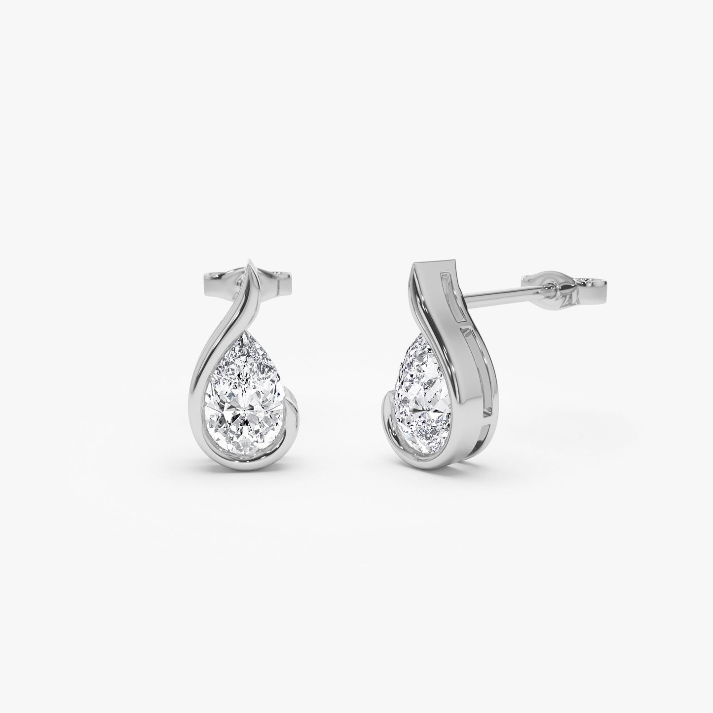 1.50 ctw 14k Pear Shaped Unique Lab Grown Diamond Studs - Eden - Geum Jewels