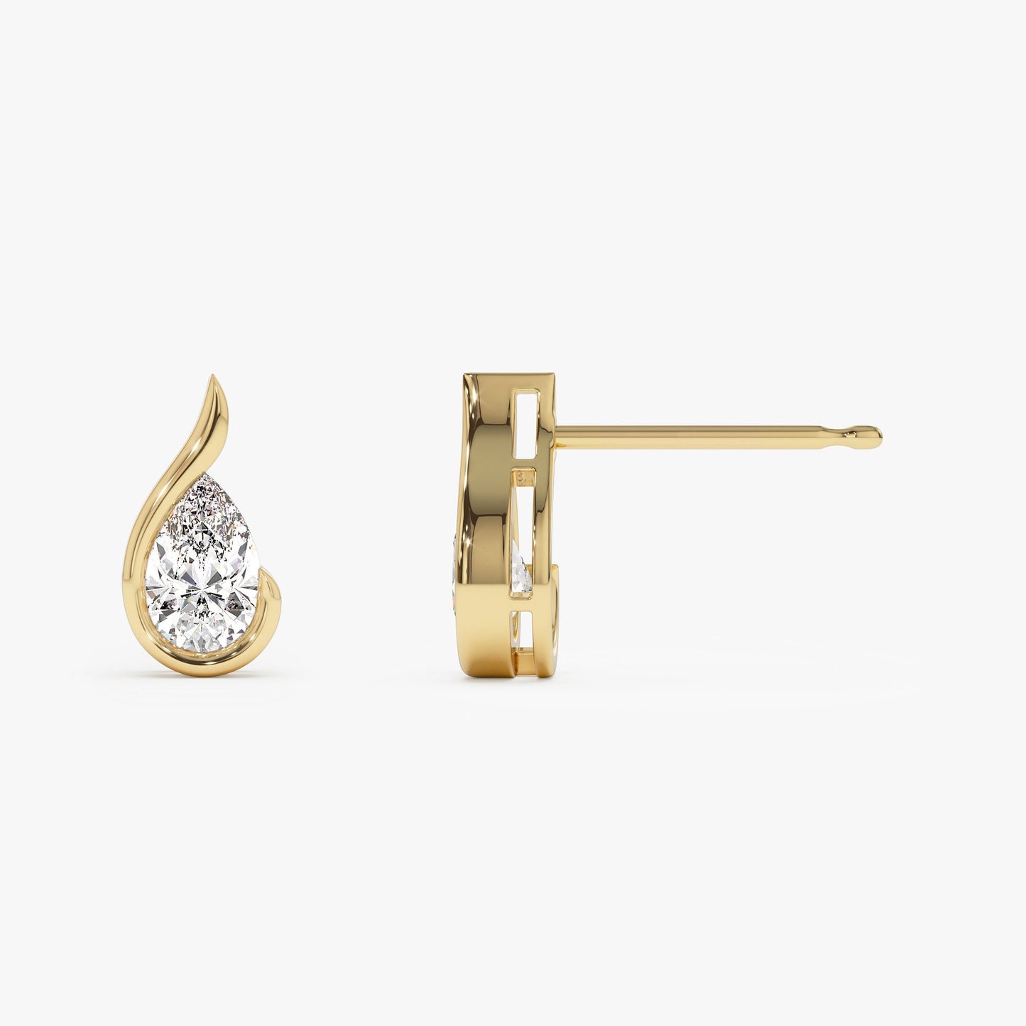 1.50 ctw 14k Pear Shaped Unique Lab Grown Diamond Studs - Eden - Geum Jewels