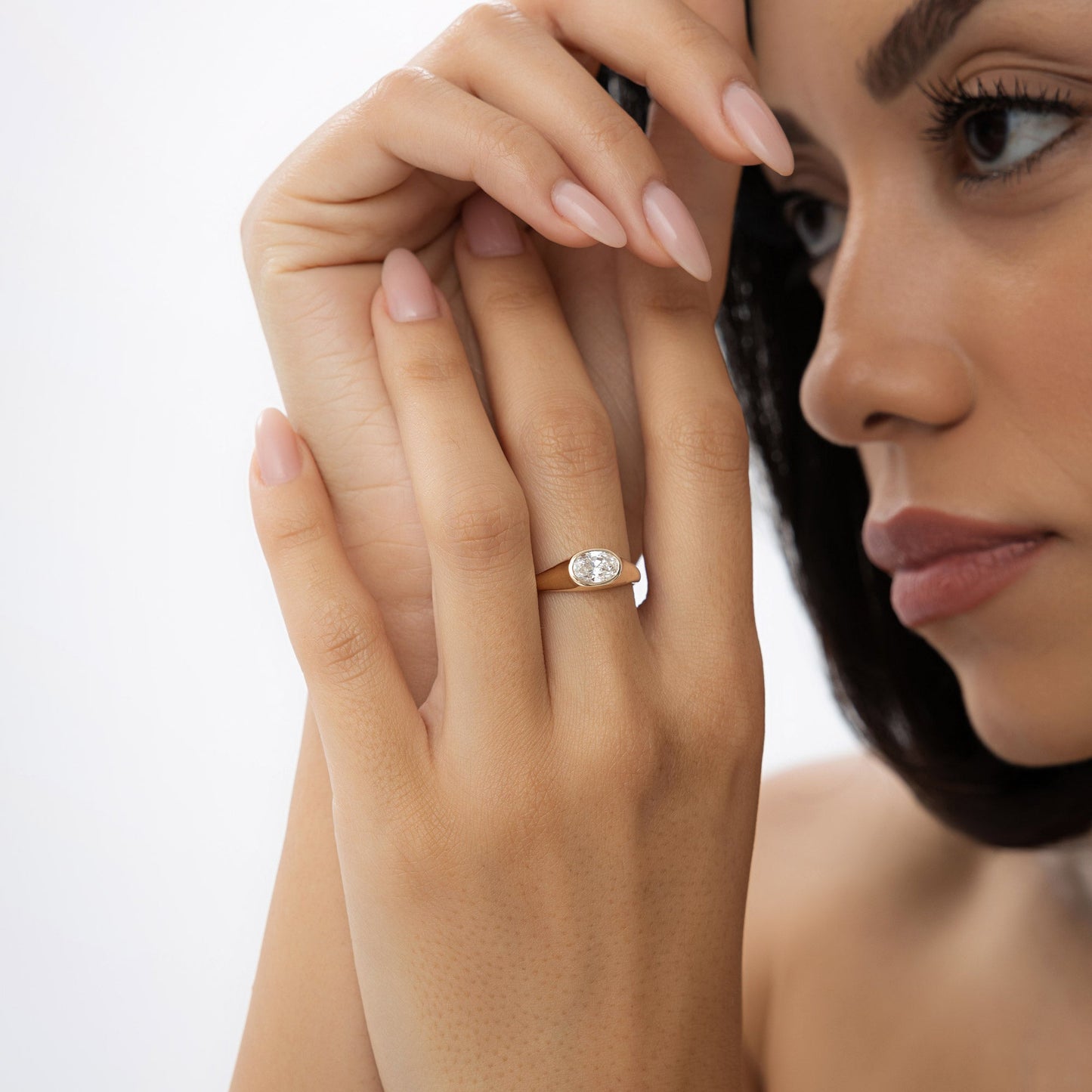 1.00 ctw 14k Oval Shape Lab Grown Diamond Ring - Amira - Geum Jewels