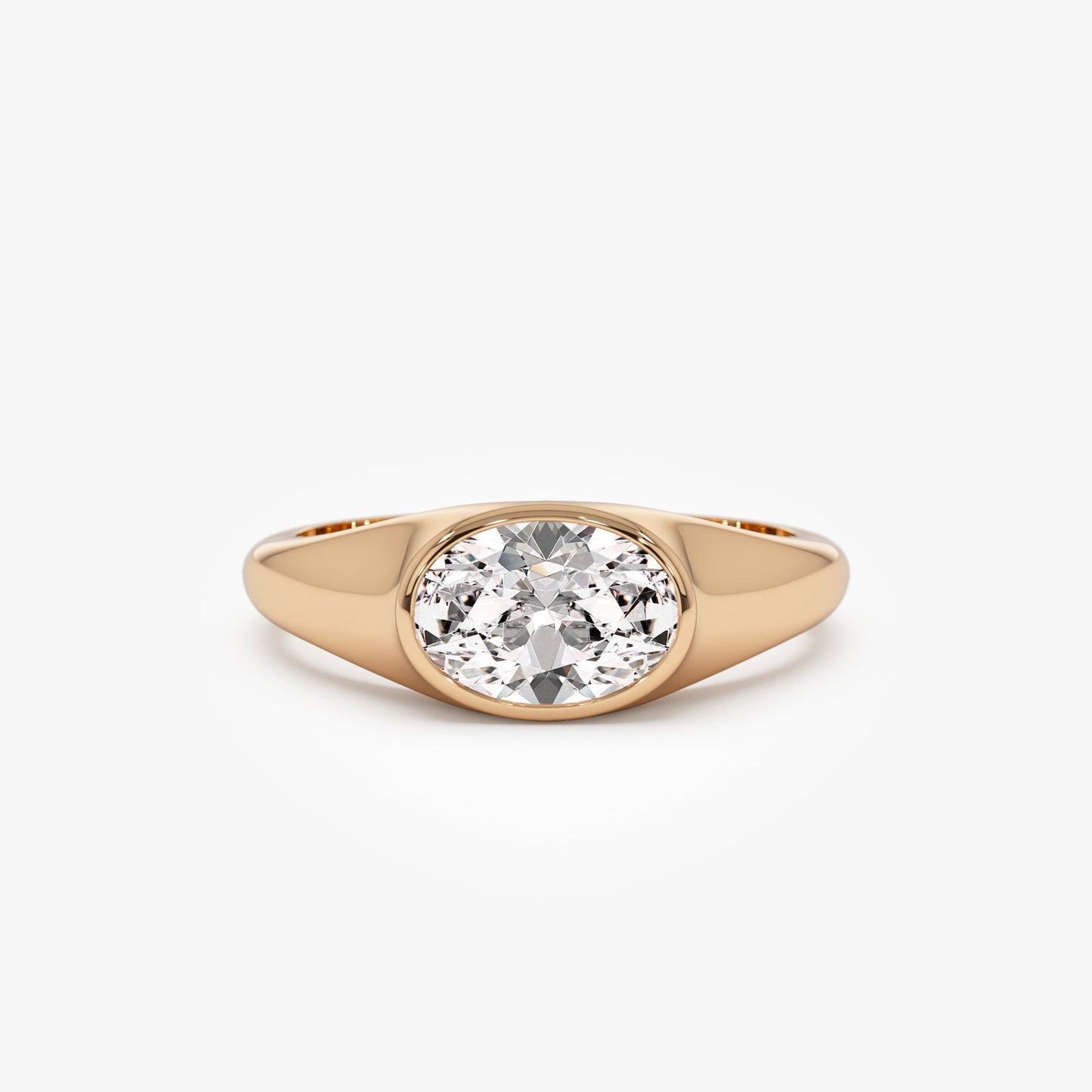 1.00 ctw 14k Oval Shape Lab Grown Diamond Ring - Amira - Geum Jewels