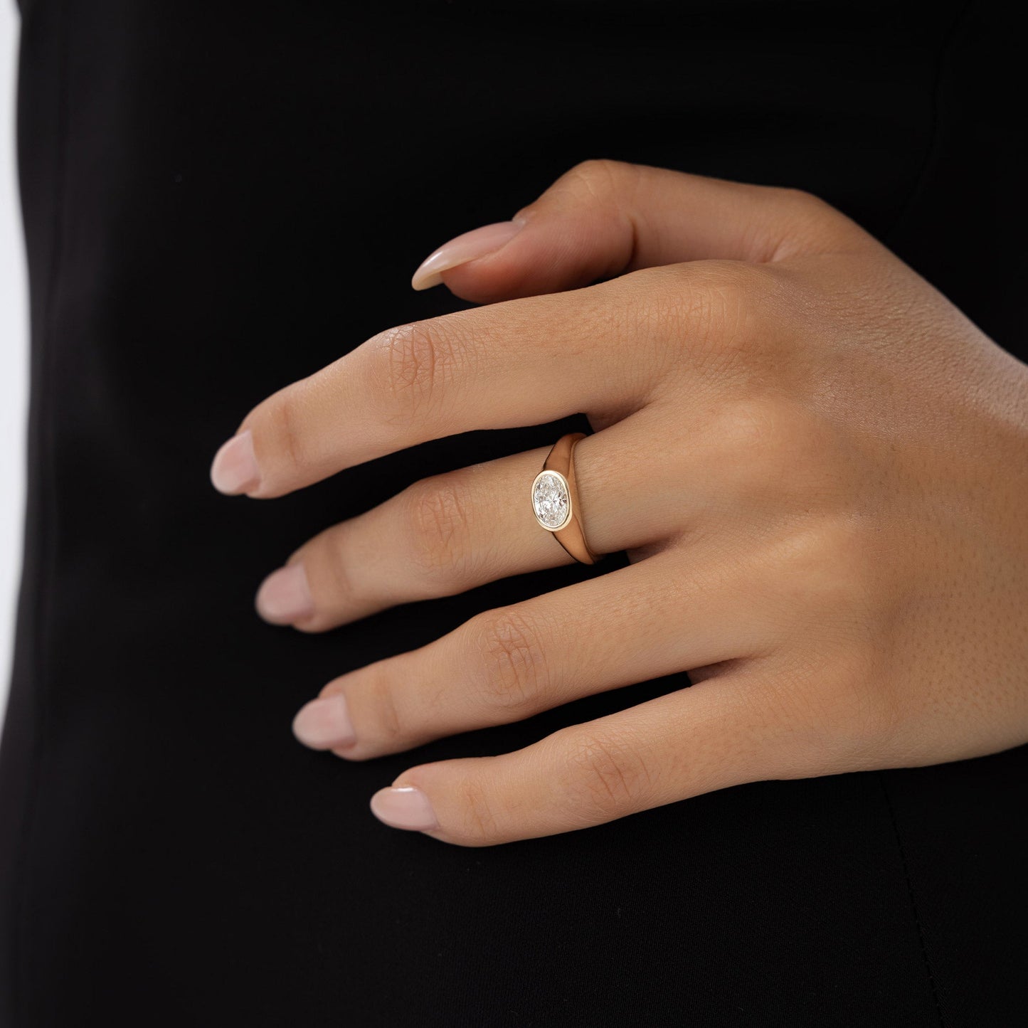 1.00 ctw 14k Oval Shape Lab Grown Diamond Ring - Amira - Geum Jewels