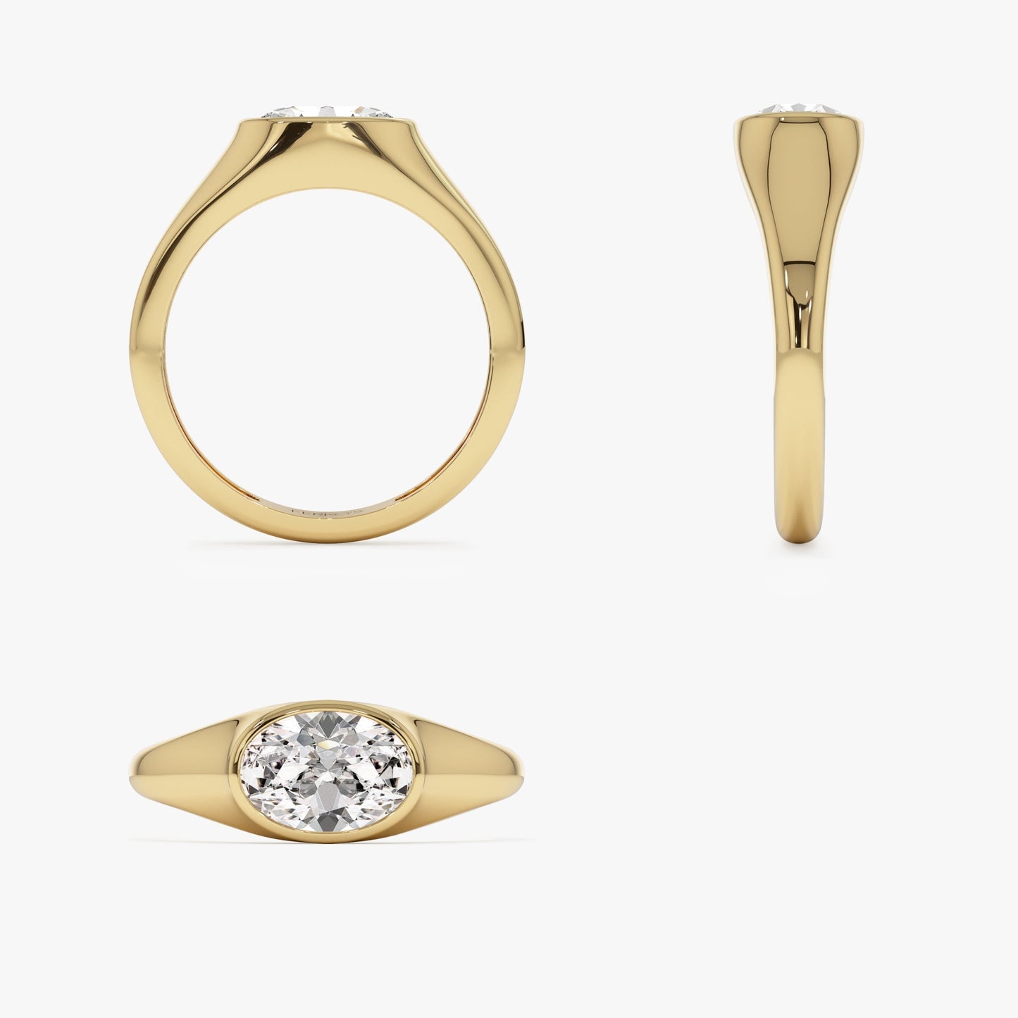 1.00 ctw 14k Oval Shape Lab Grown Diamond Ring - Amira - Geum Jewels