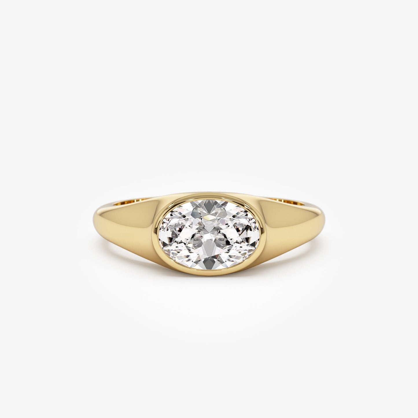1.00 ctw 14k Oval Shape Lab Grown Diamond Ring - Amira - Geum Jewels