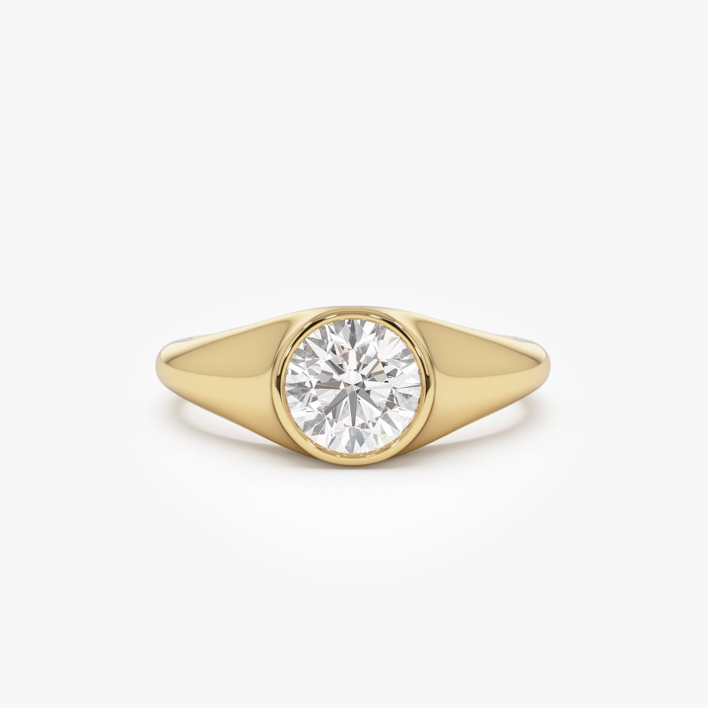 1.00 ctw 14k Round Shaped Lab Grown Diamond Ring - Alina - Geum Jewels