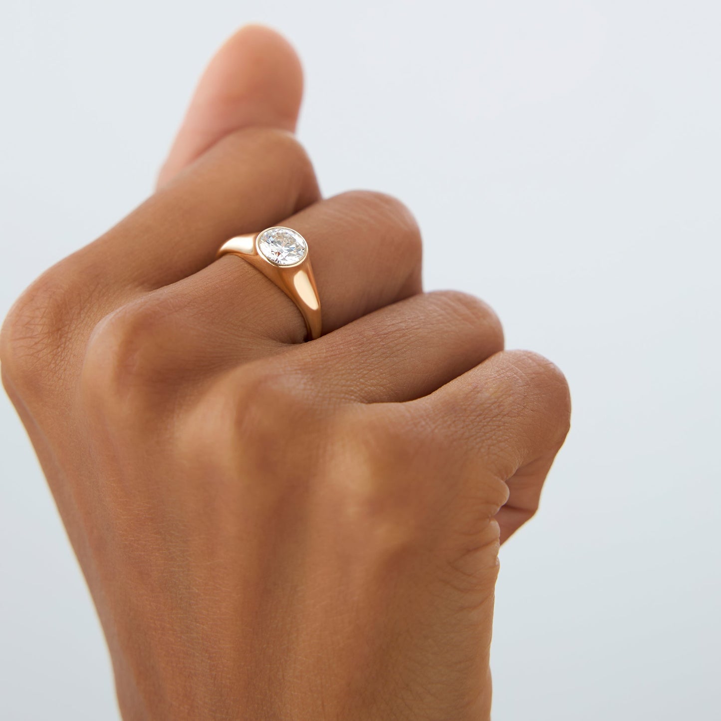 1.00 ctw 14k Round Shaped Lab Grown Diamond Ring - Alina - Geum Jewels