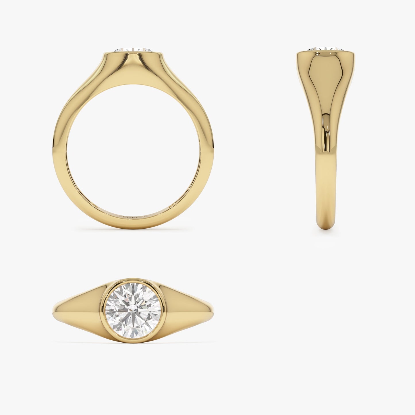 1.00 ctw 14k Round Shaped Lab Grown Diamond Ring - Alina - Geum Jewels