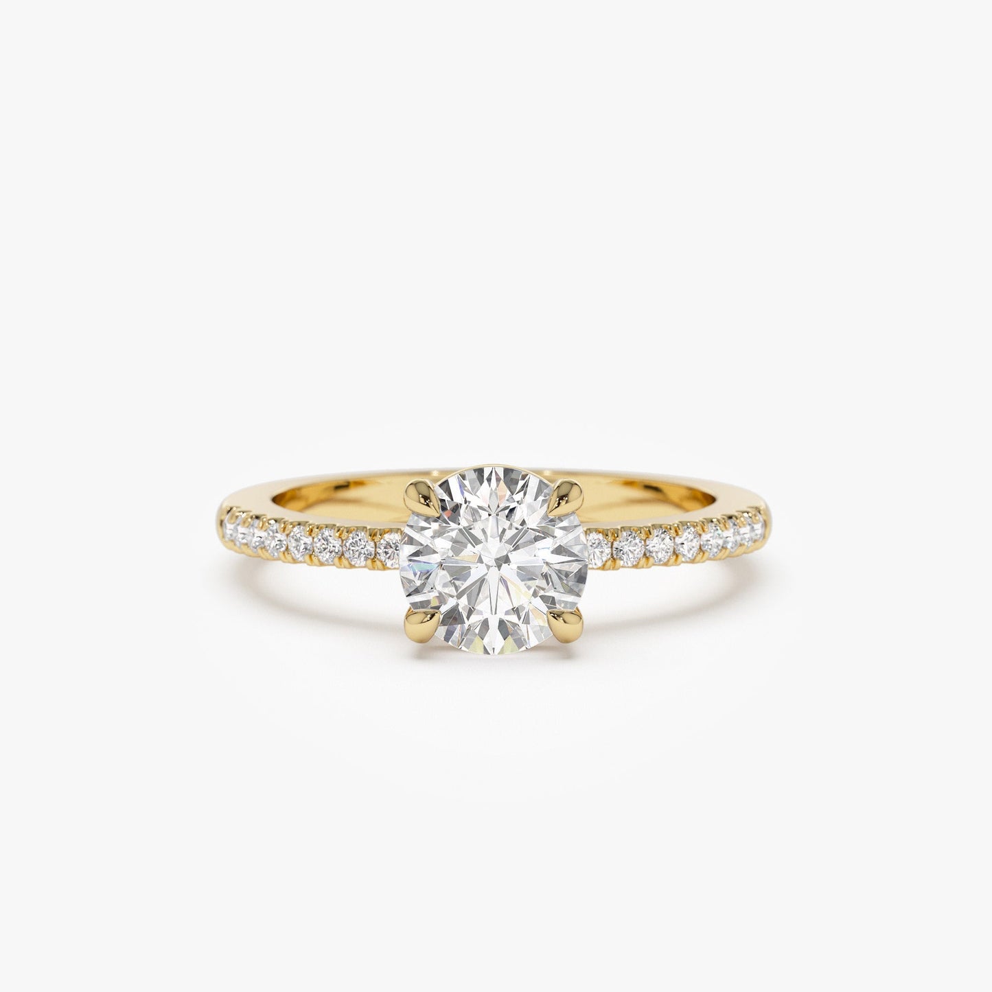 1.15 ctw 14k Classic Basket Setting Lab Grown Round Diamond Engagement Ring - Violet - Geum Jewels