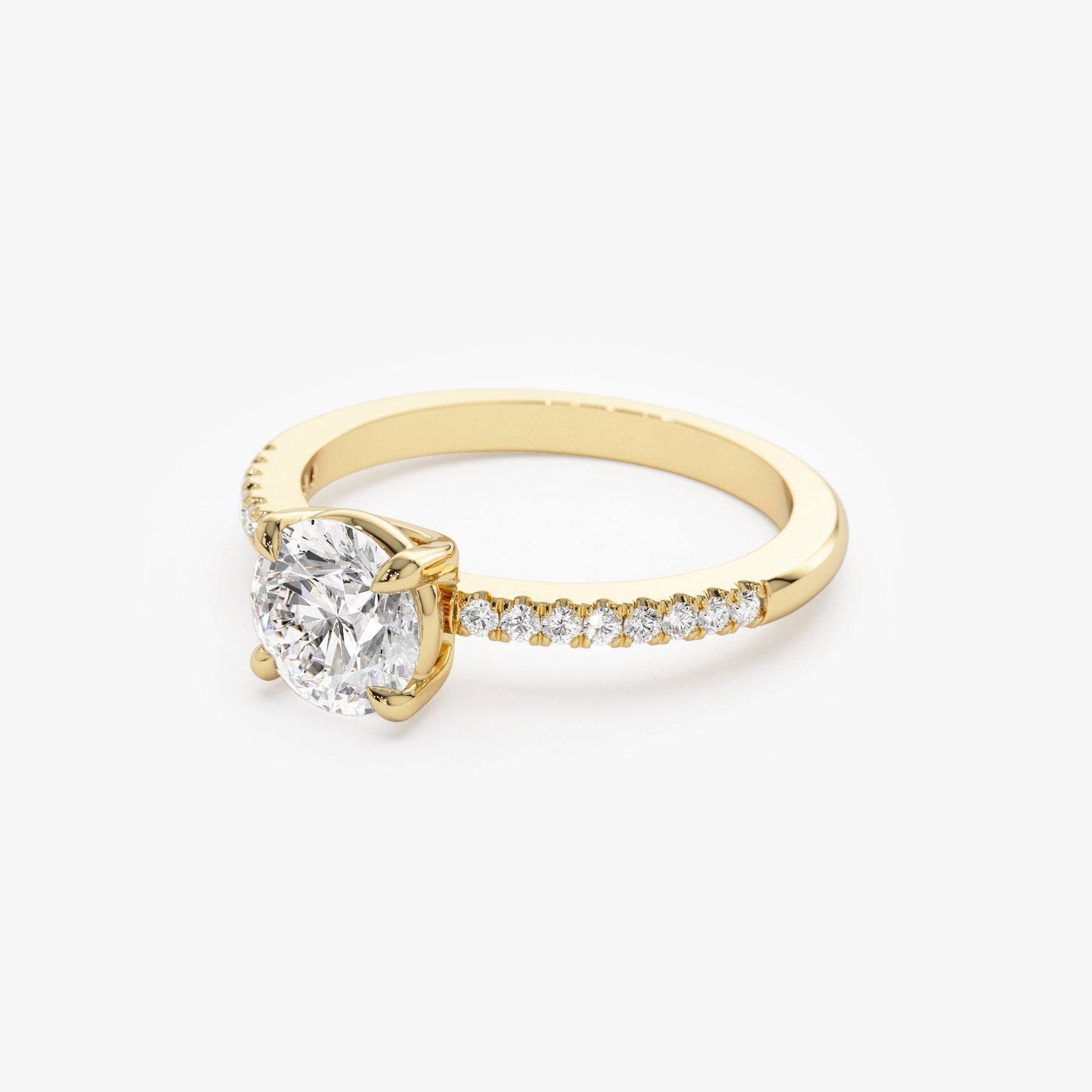 1.15 ctw 14k Classic Basket Setting Lab Grown Round Diamond Engagement Ring - Violet - Geum Jewels