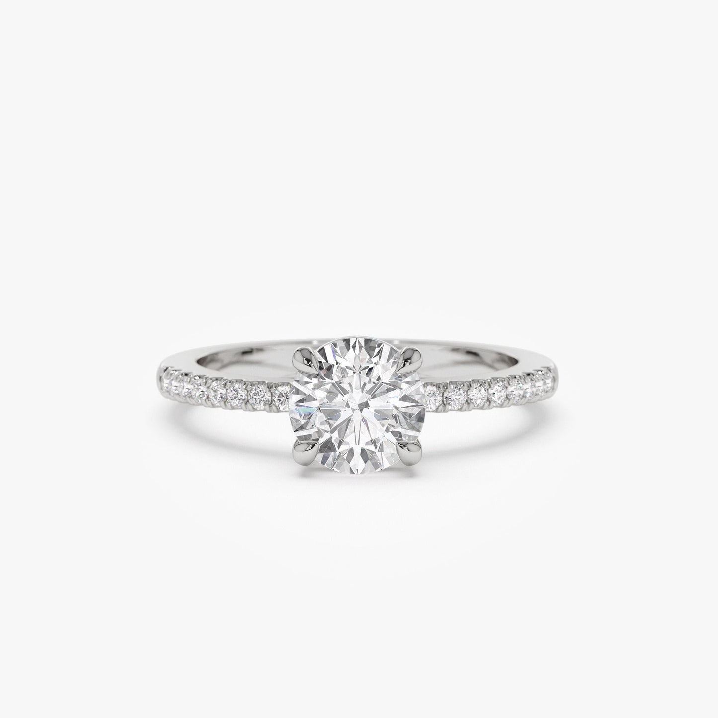 1.15 ctw 14k Classic Basket Setting Lab Grown Round Diamond Engagement Ring - Violet - Geum Jewels