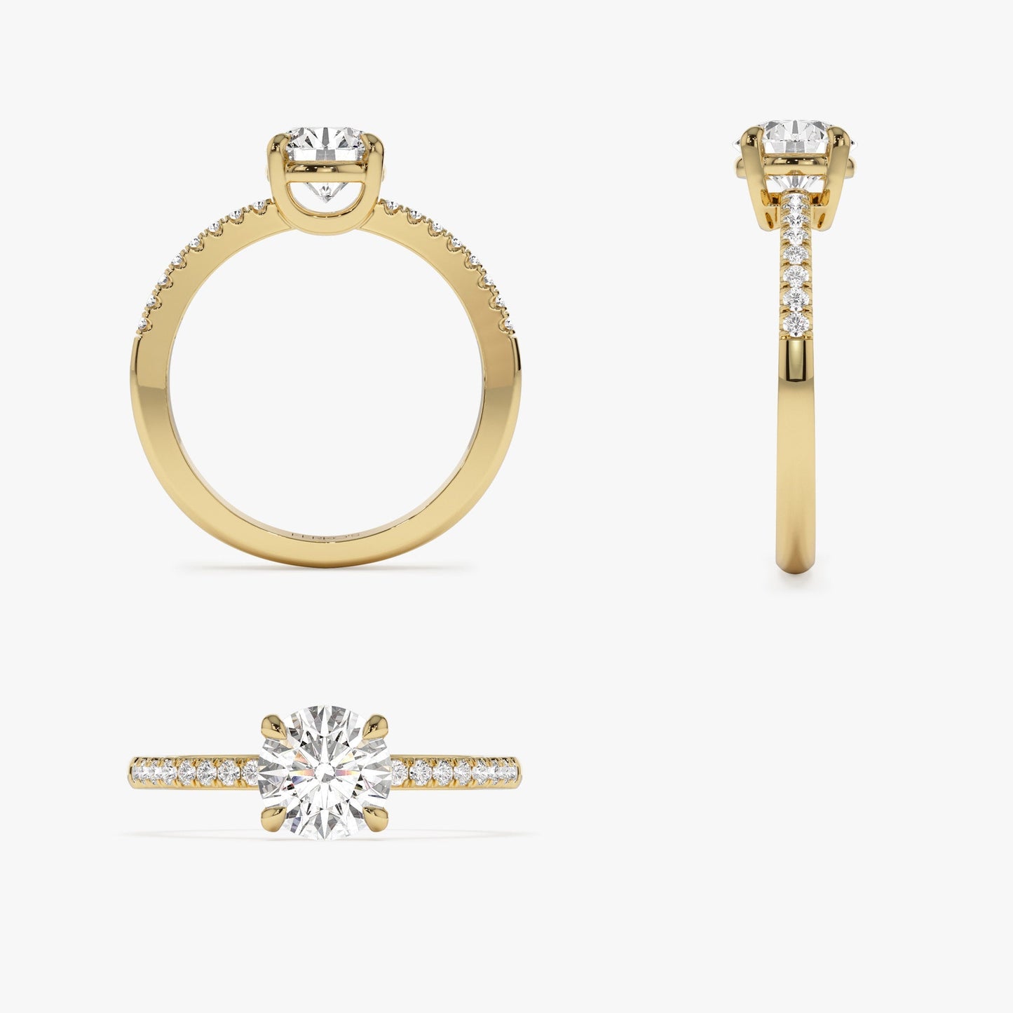 1.15 ctw 14k Classic Basket Setting Lab Grown Round Diamond Engagement Ring - Violet - Geum Jewels