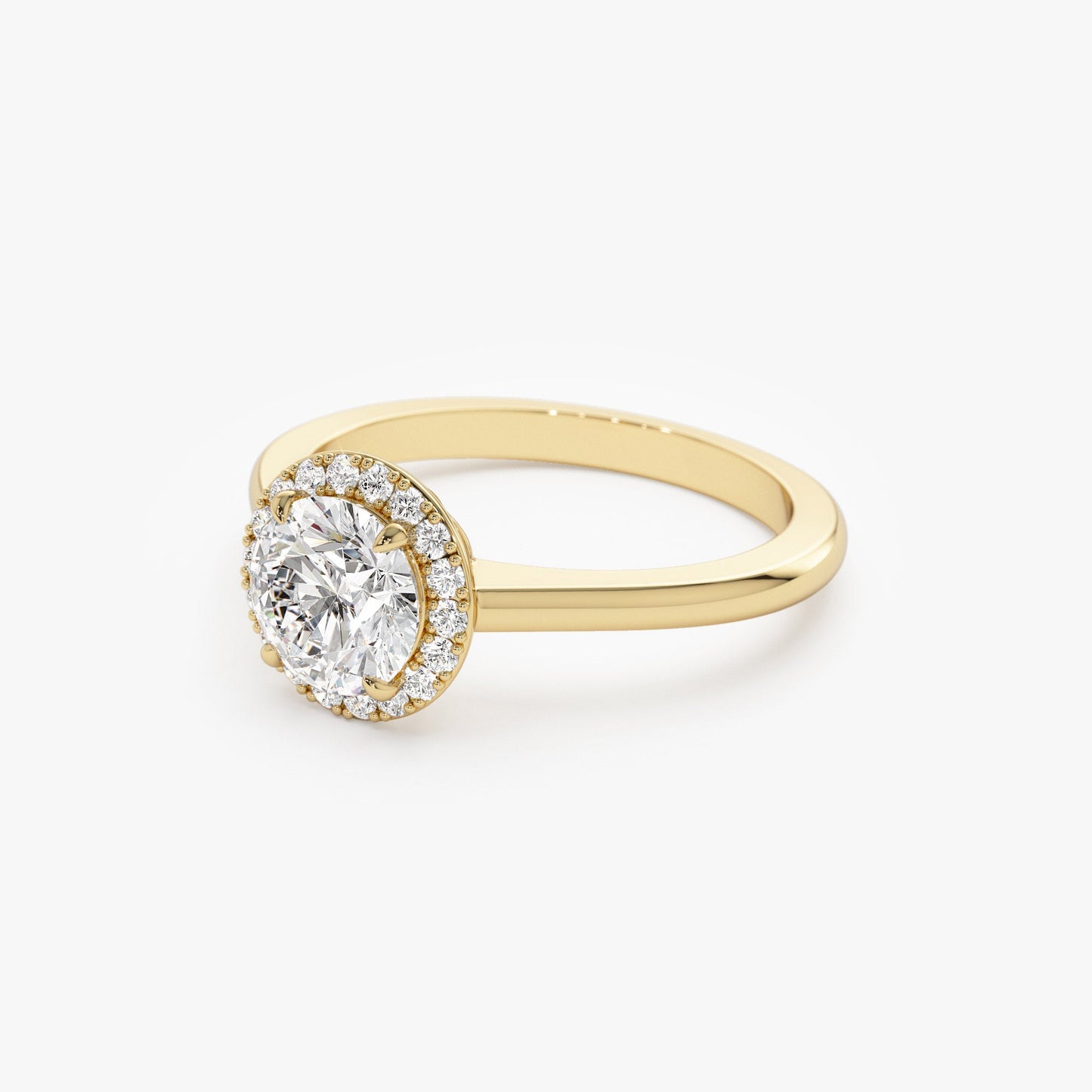 1.20 ctw 14k Halo Setting Round Lab Grown Diamond Engagement Ring - Vivien - Geum Jewels
