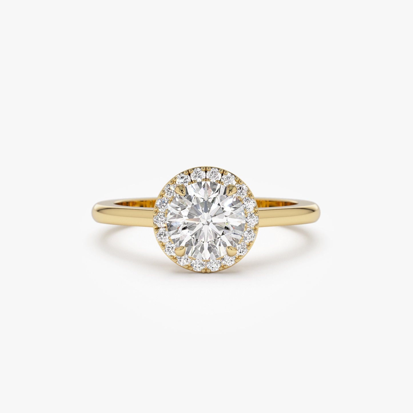 1.20 ctw 14k Halo Setting Round Lab Grown Diamond Engagement Ring - Vivien - Geum Jewels