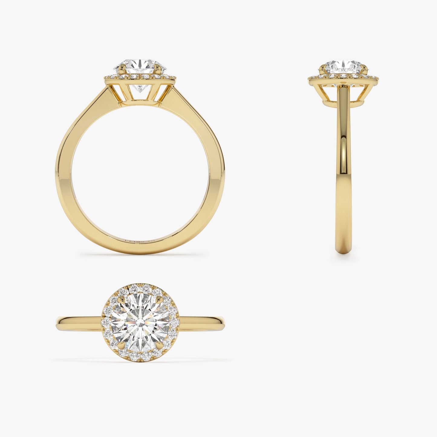 1.20 ctw 14k Halo Setting Round Lab Grown Diamond Engagement Ring - Vivien - Geum Jewels