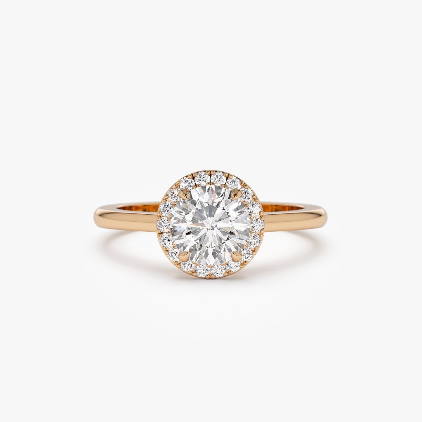 1.20 ctw 14k Halo Setting Round Lab Grown Diamond Engagement Ring - Vivien - Geum Jewels