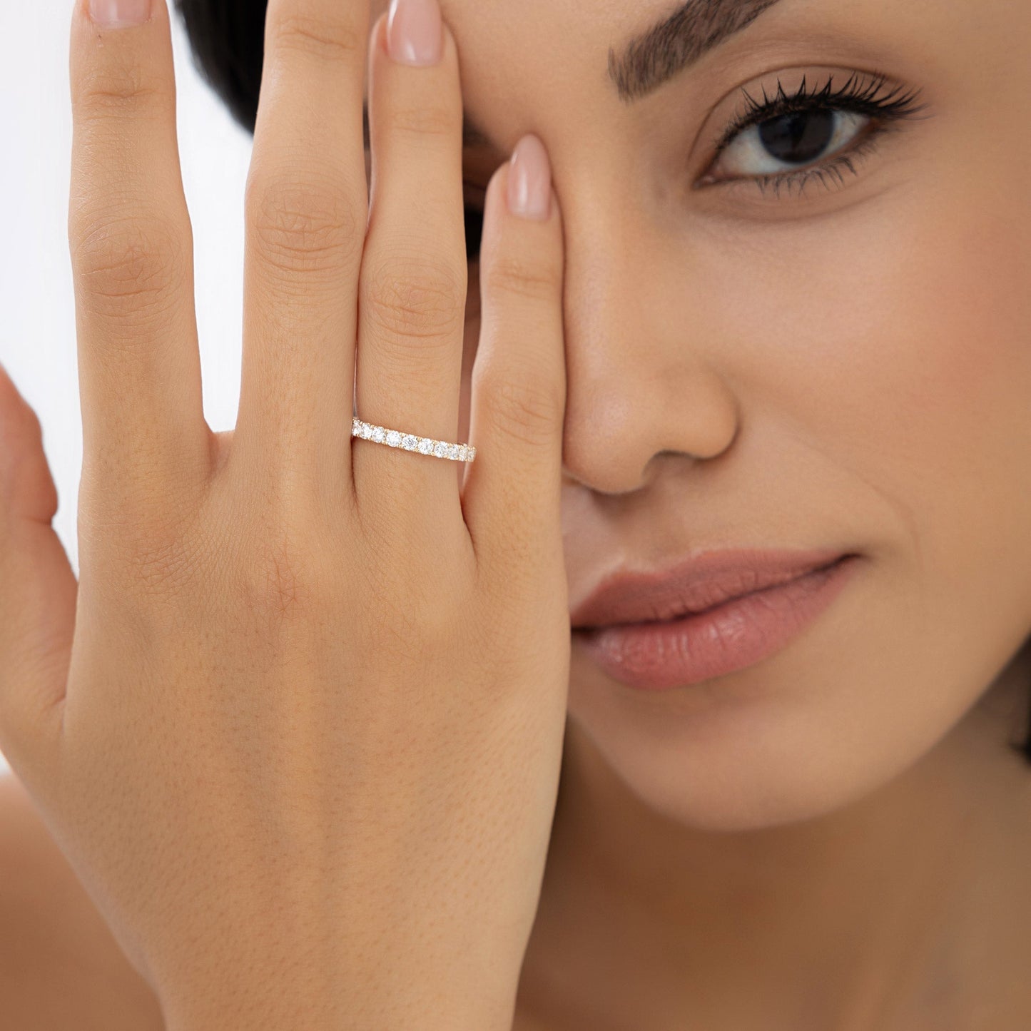 1.25 ctw 14k Pave Setting Full Eternity Lab Grown Diamond Ring - Elena - Geum Jewels