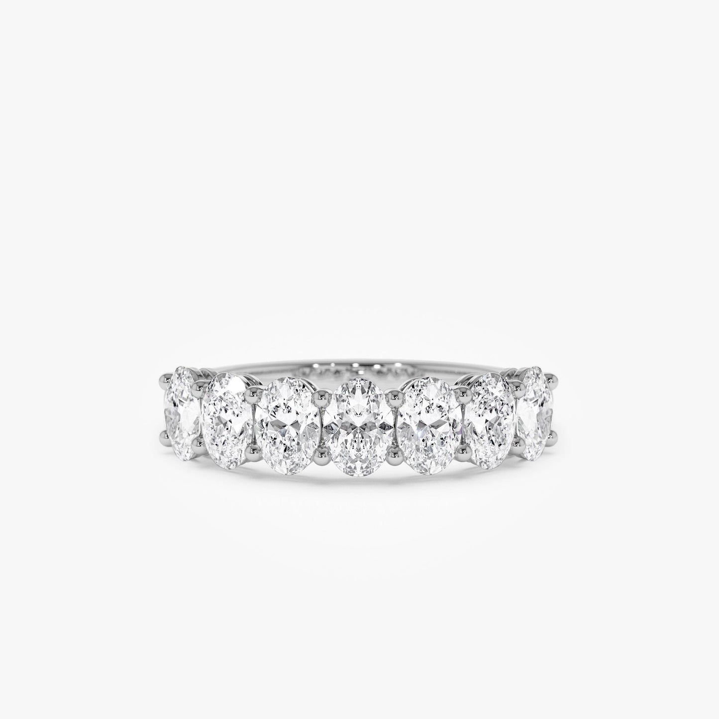 1.25 ctw 14k Prong Setting Seven Stone Oval Cut Lab Grown Diamond Wedding Ring - Marie - Geum Jewels