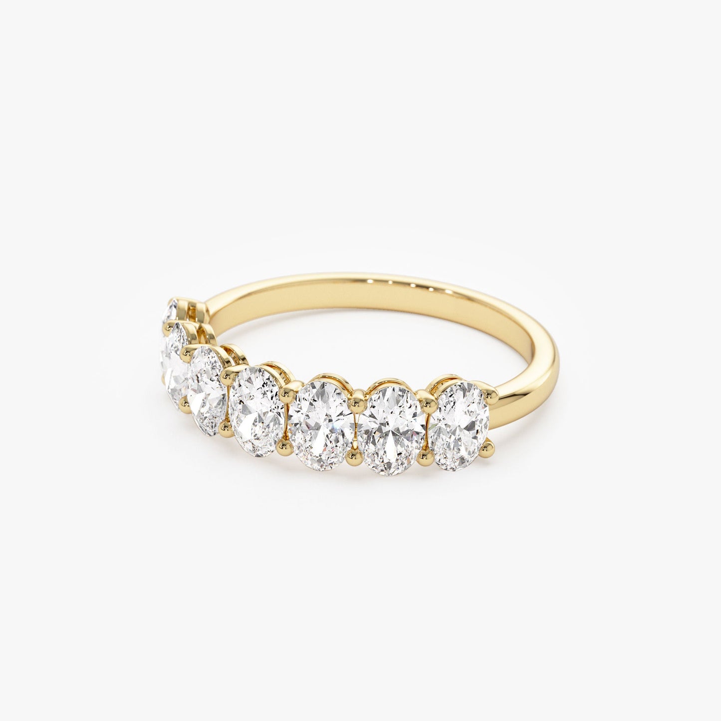 1.25 ctw 14k Prong Setting Seven Stone Oval Cut Lab Grown Diamond Wedding Ring - Marie - Geum Jewels